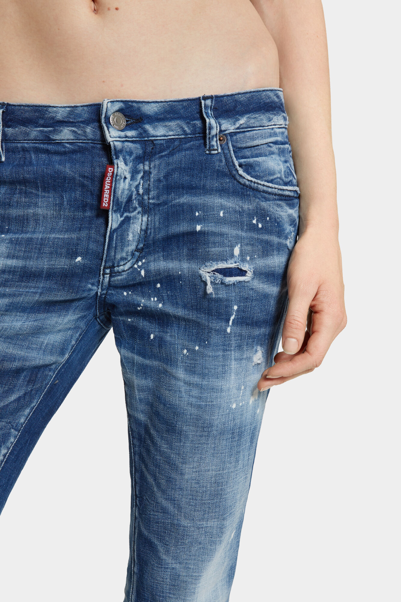 Medium Filo Blu Wash Medium Waist Flare Jeans