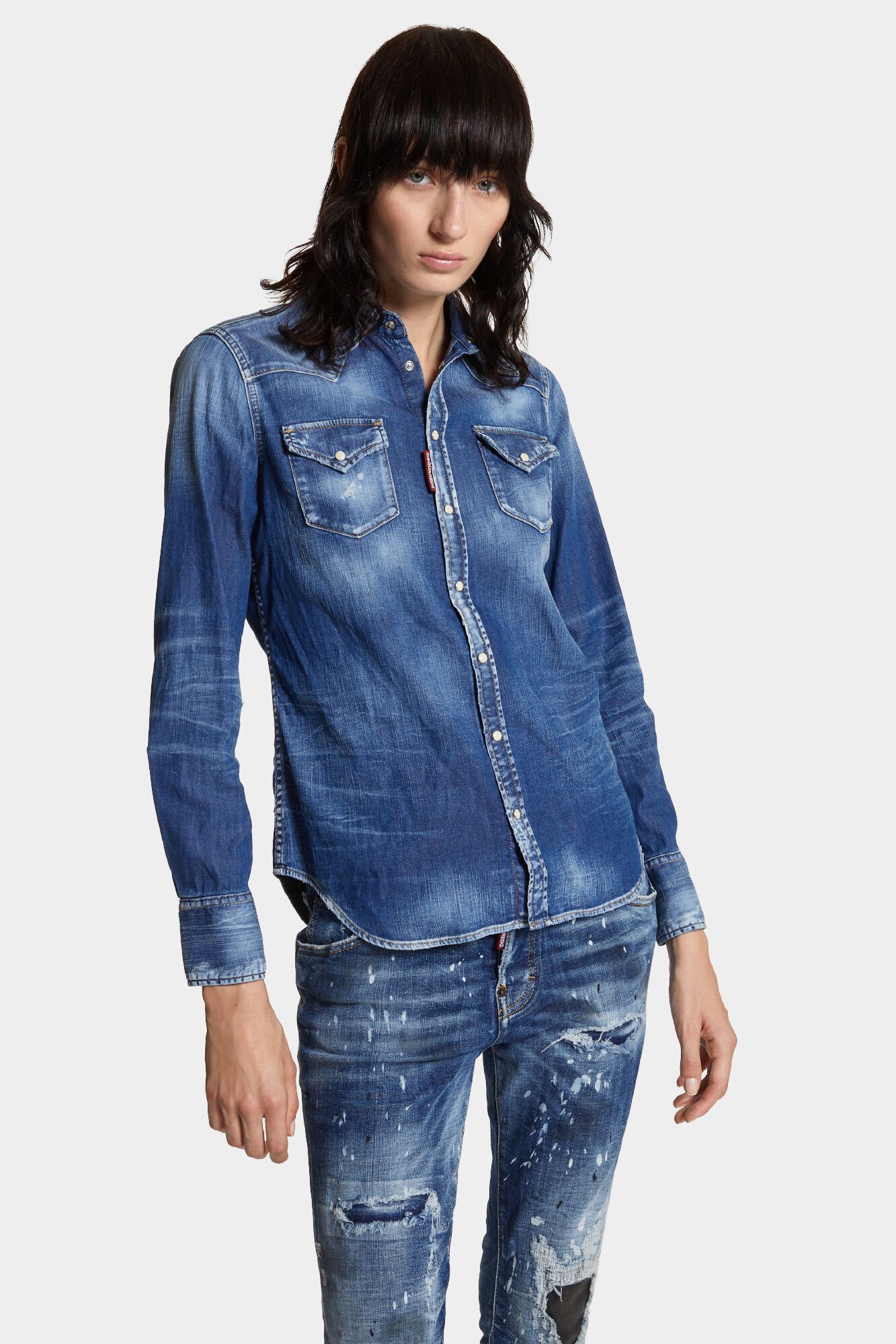 Light Wash Classic Western Shirt