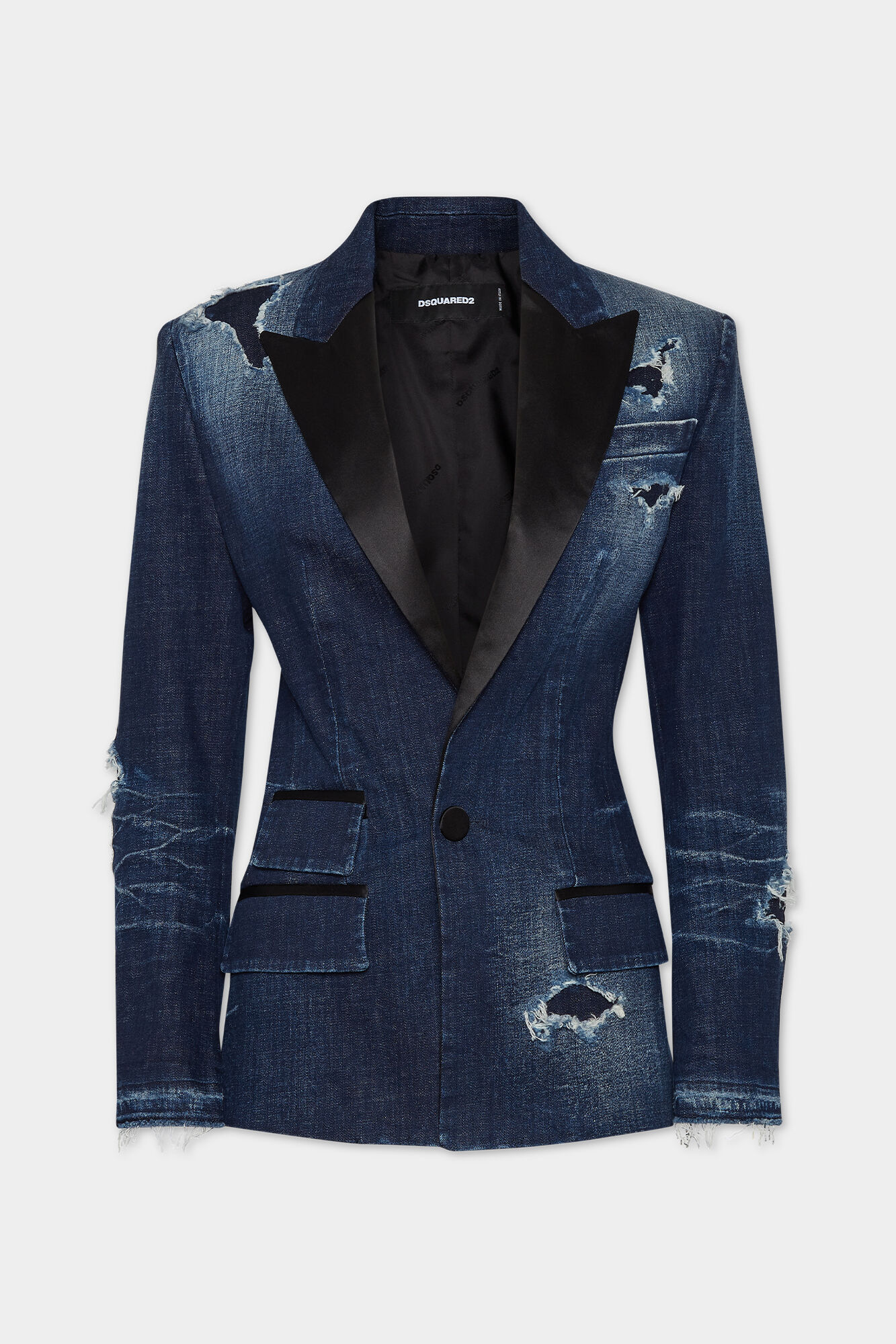 Dark Ripped Wash Dark Ripped Tuxedo Blazer