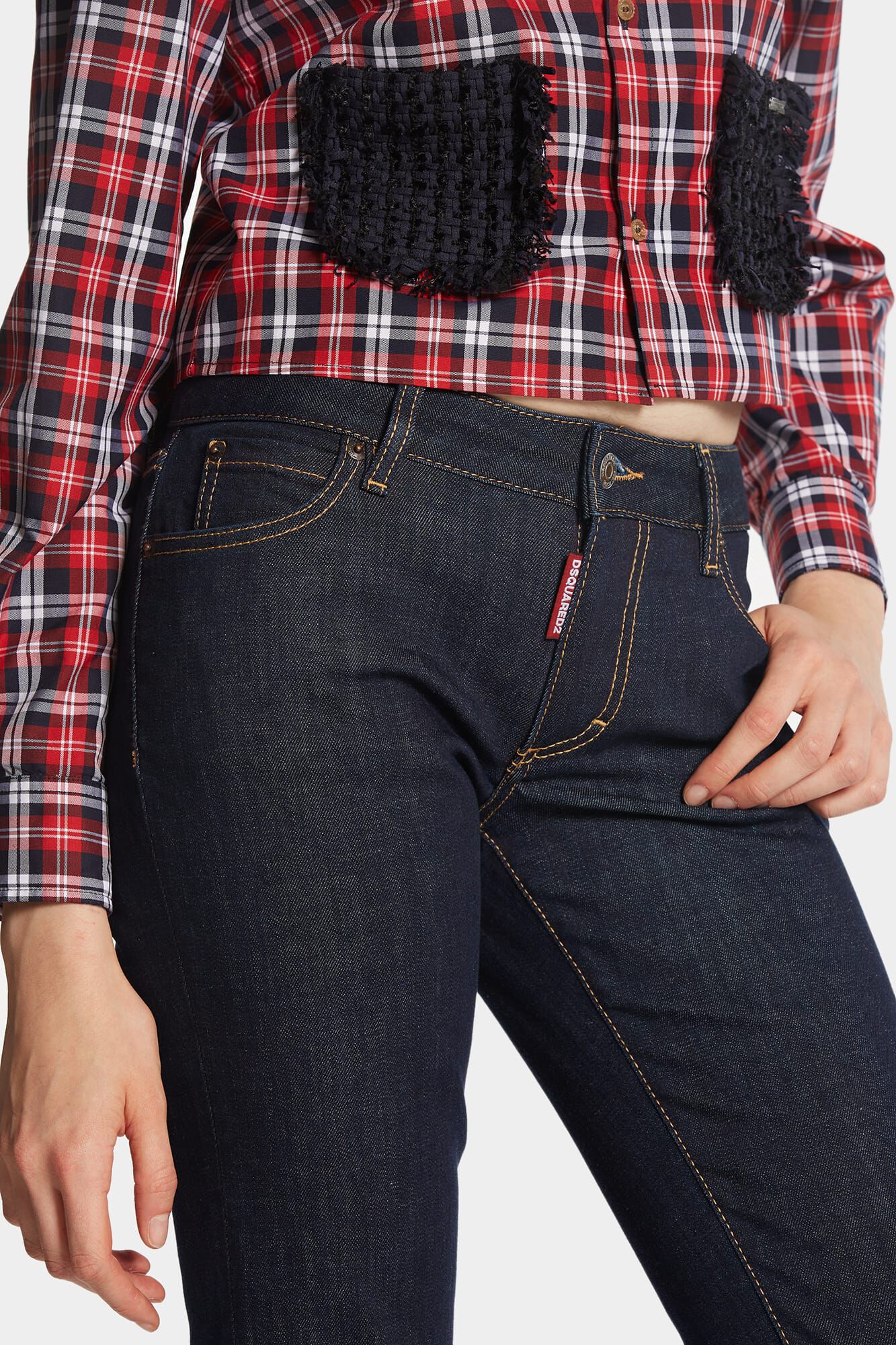 Dark Rince Wash Medium Waist Flare Jeans