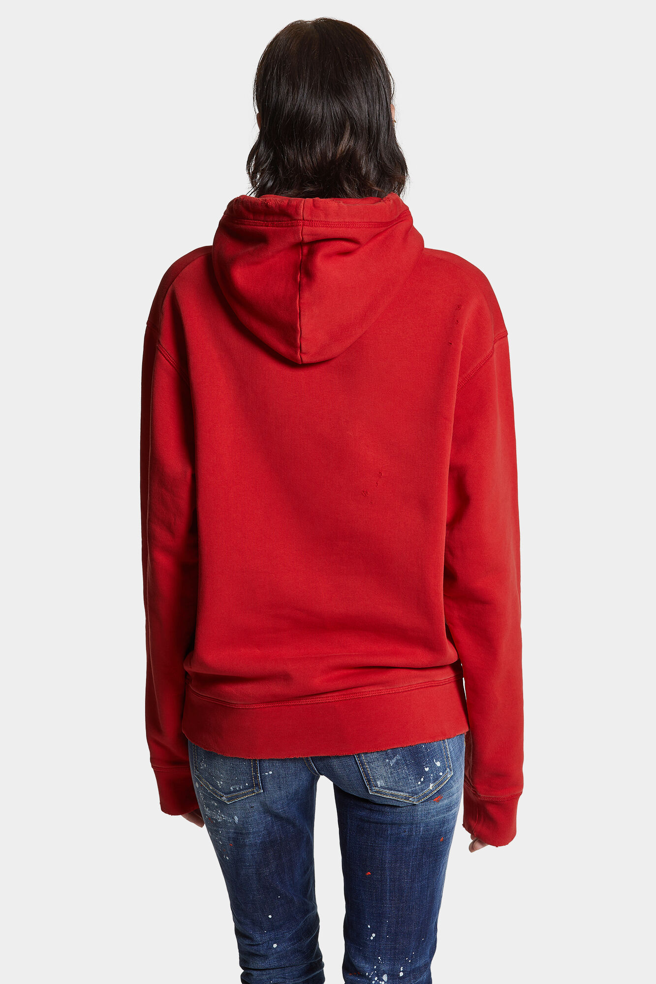 Washed And Destroyed Just Right Fit Hoodie