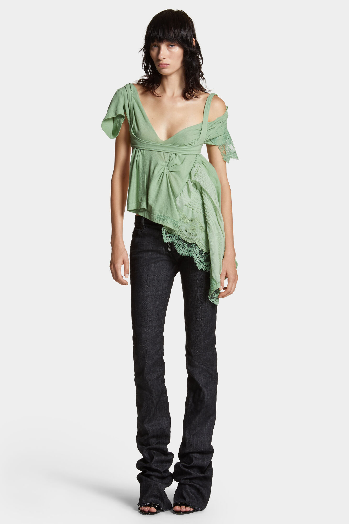 Black Rinse Wash Bootcut Sharpei Jeans