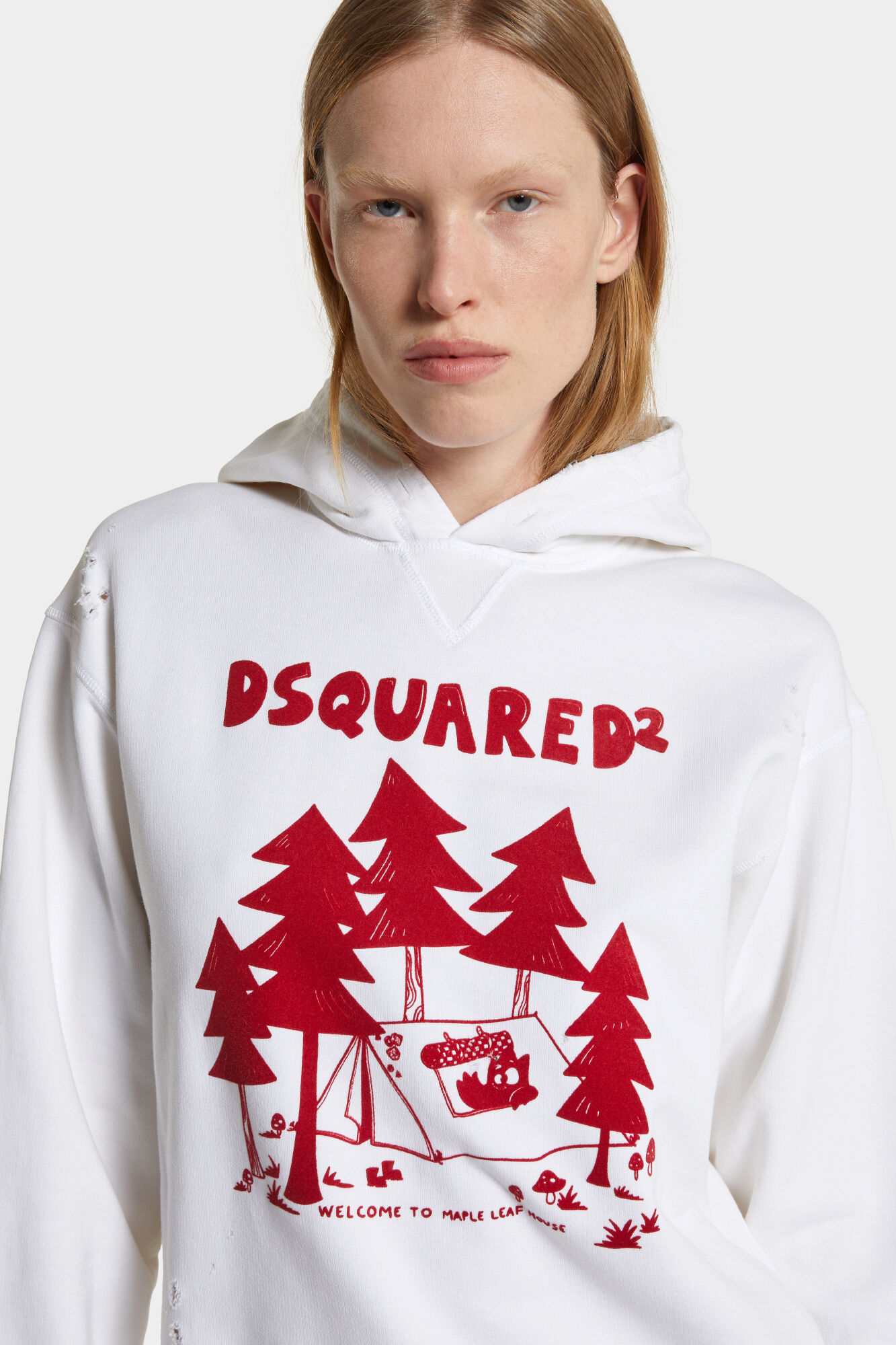 Washed And Destroyed Just Right Fit Hoodie