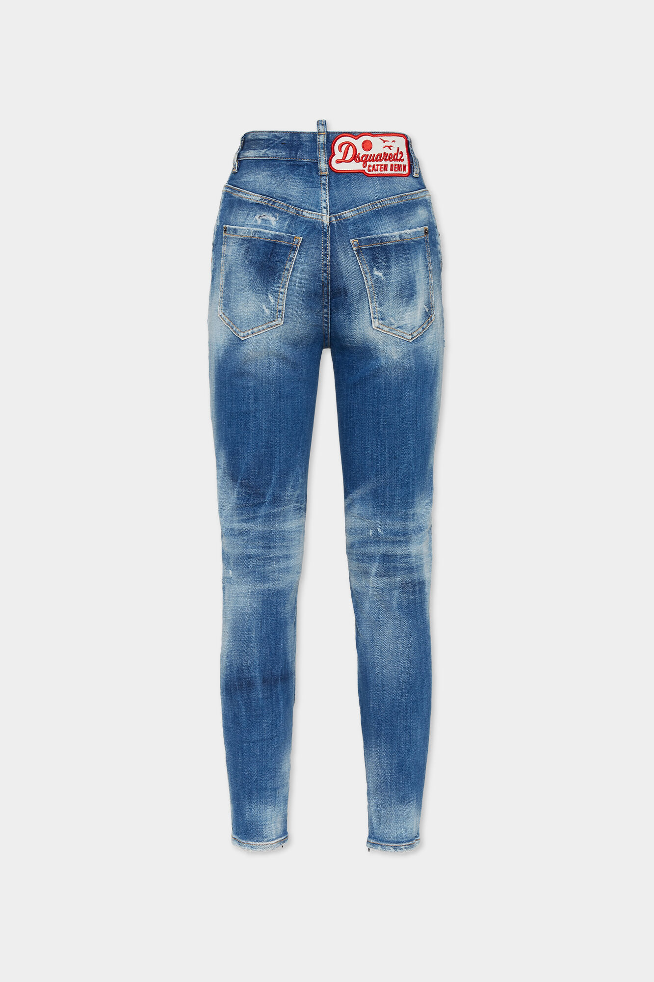 Medium Small Hole Wash High Waist Twiggy Jeans