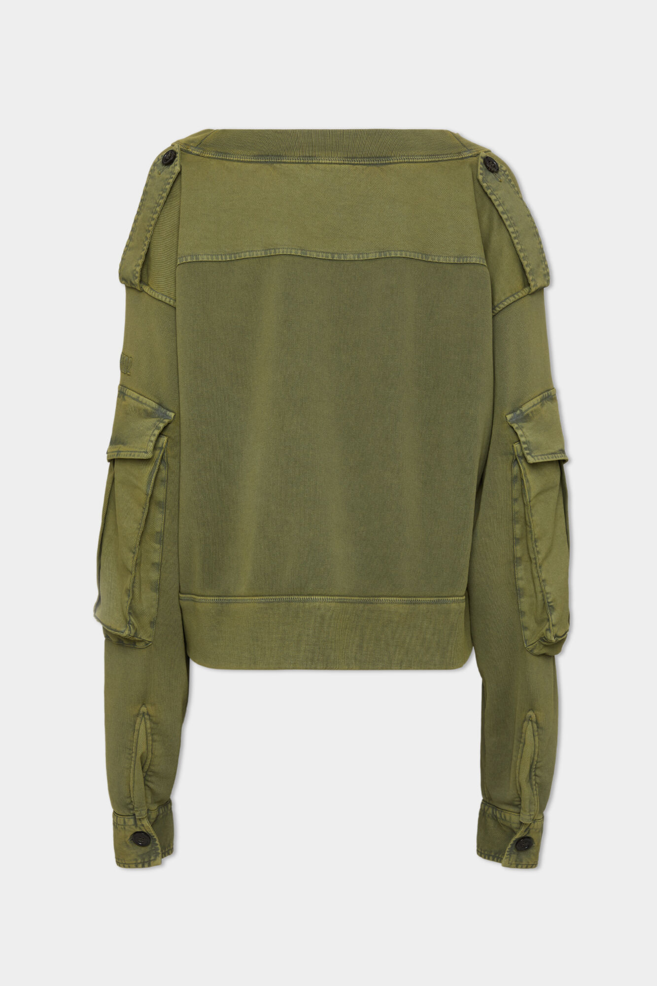 Fade Dyed Multipocket Crewneck Sweatshirt