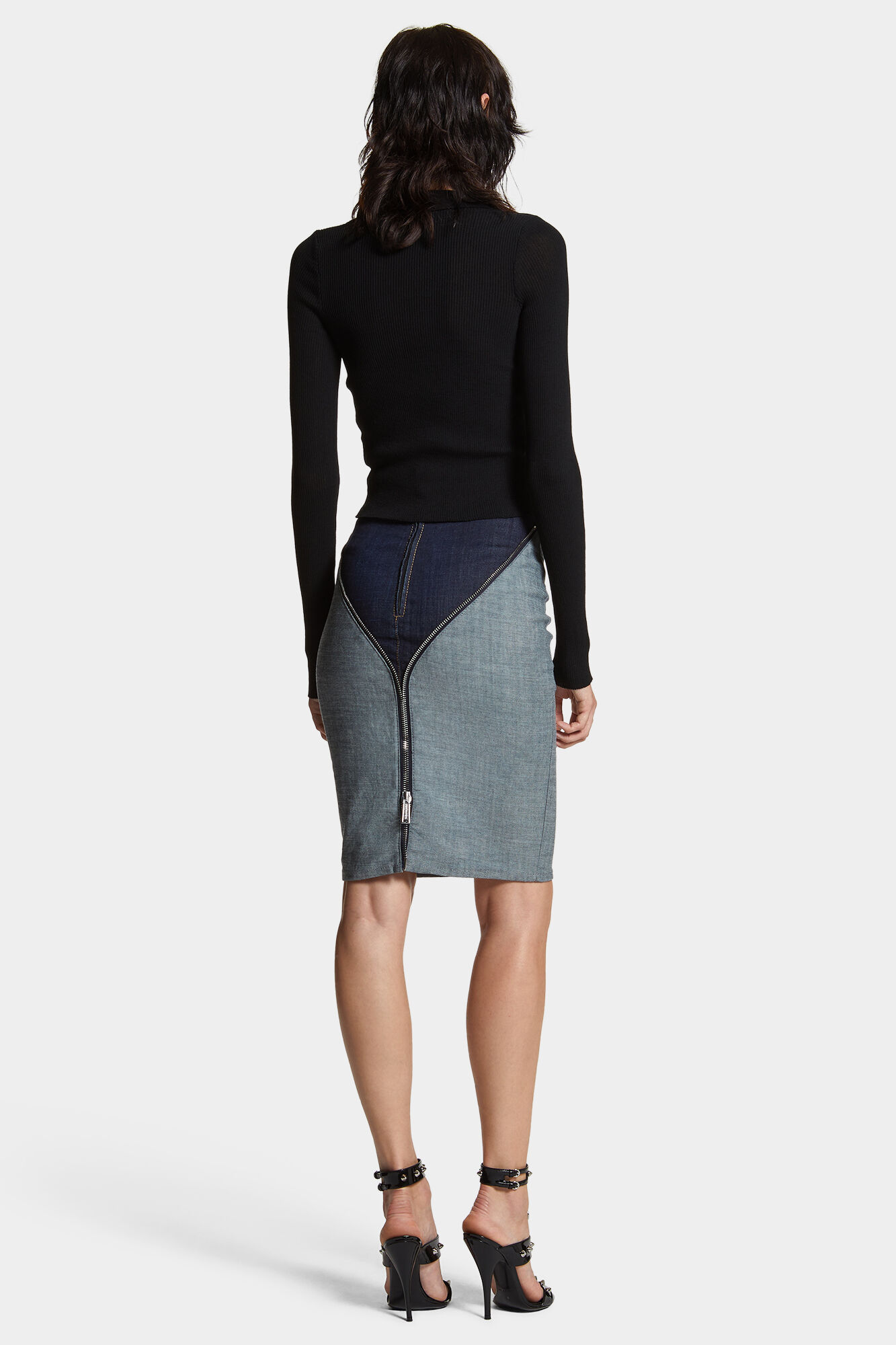 Dark Urban Wash Upside Jeans Skirt