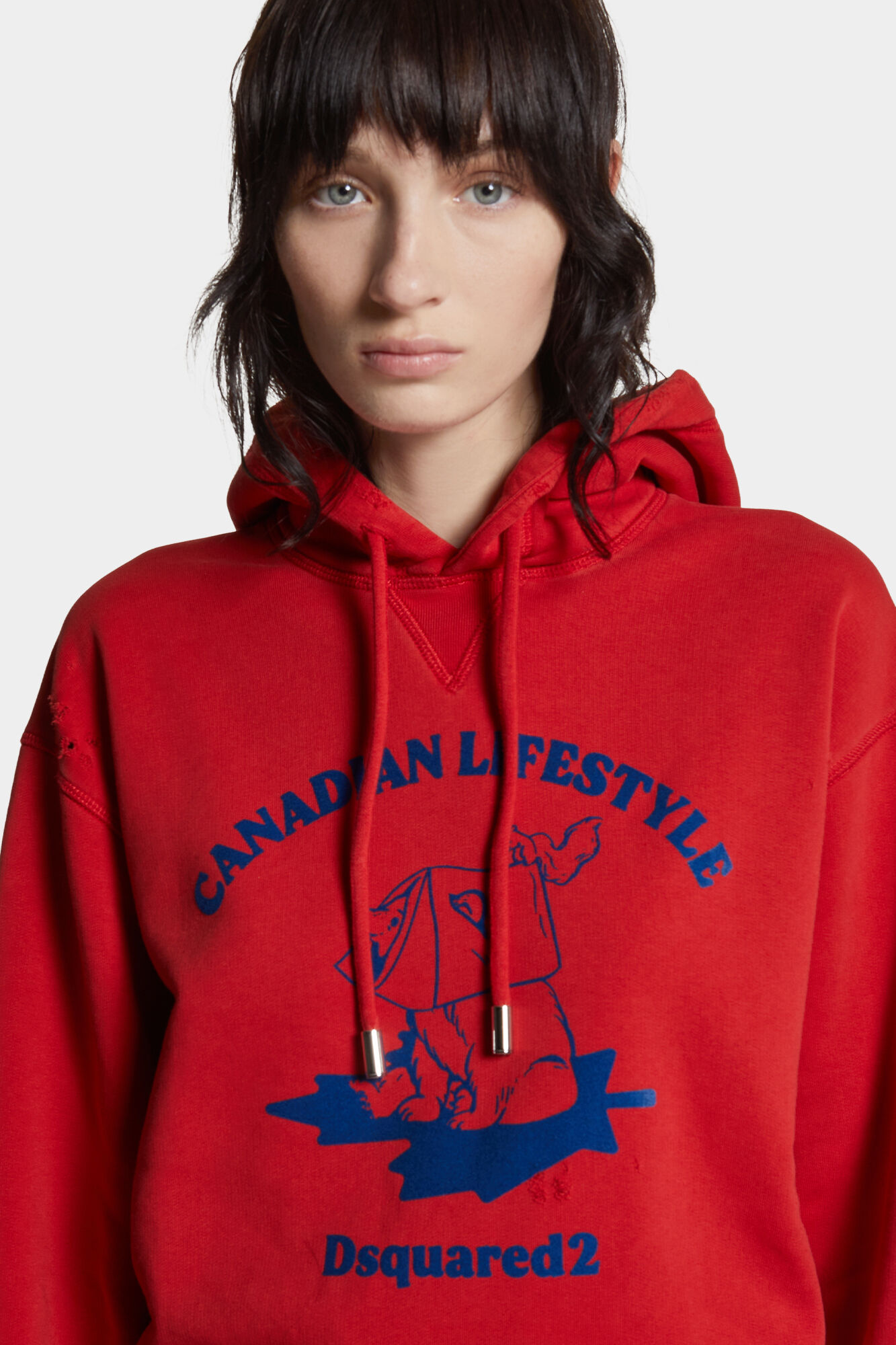 Washed And Destroyed Just Right Fit Hoodie