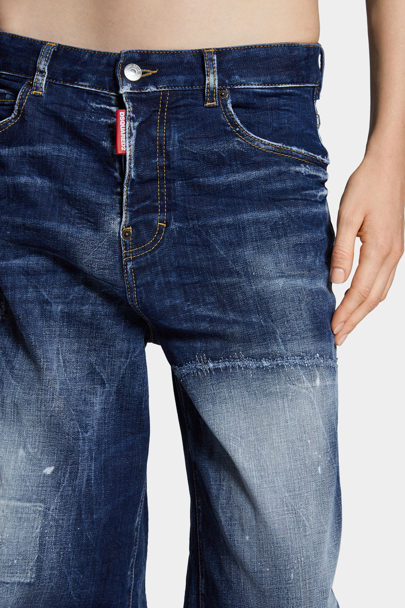 Dark White Line Wash Traveller Jeans
