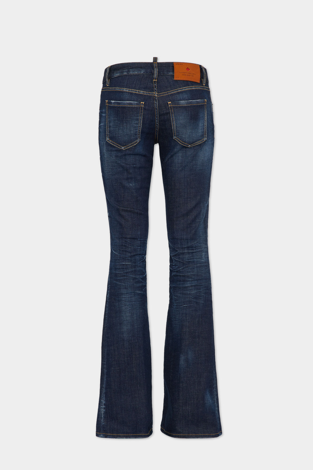 Dark Clean Wash Medium Waist Flare Jeans