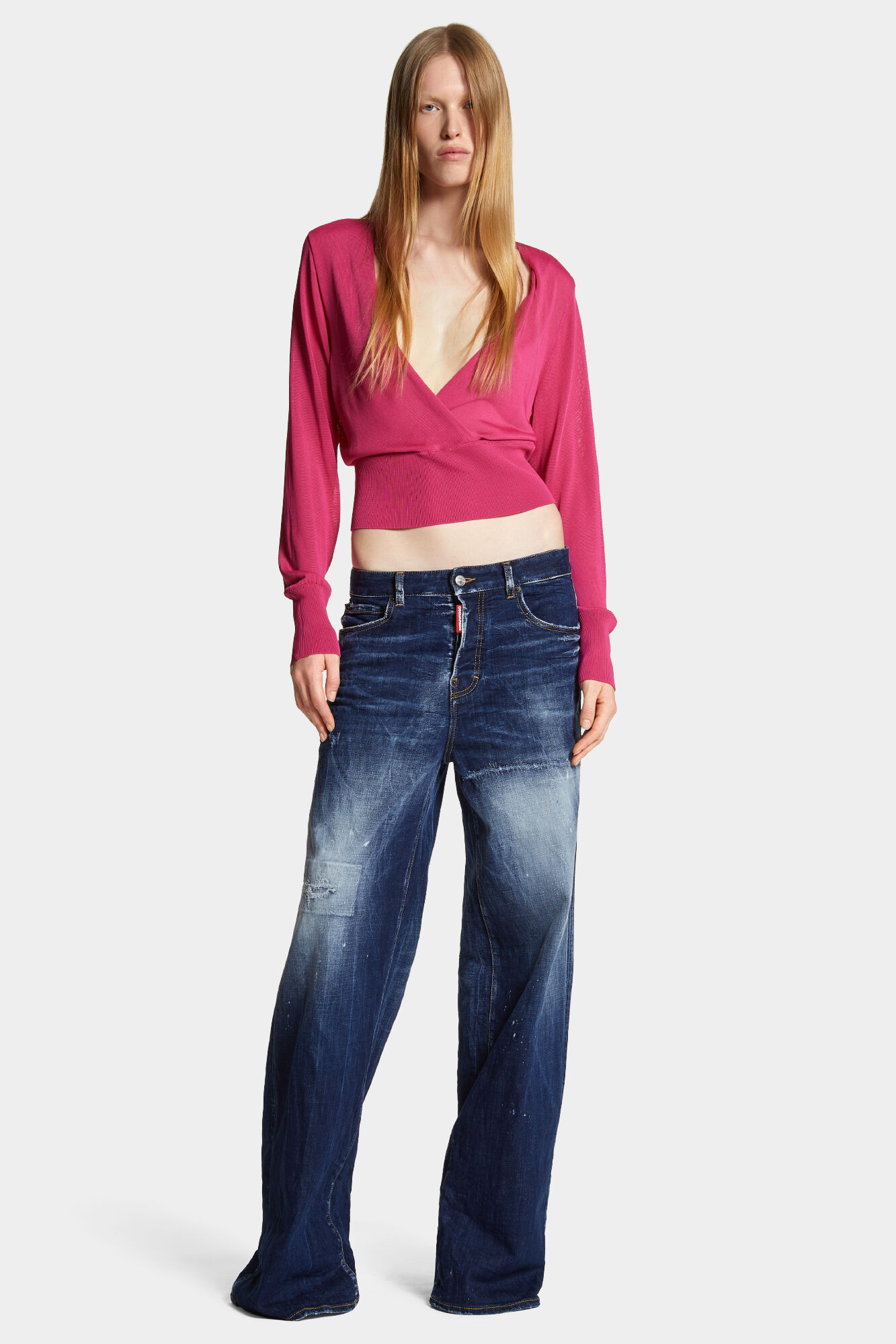 Draped V-Neck Pullover