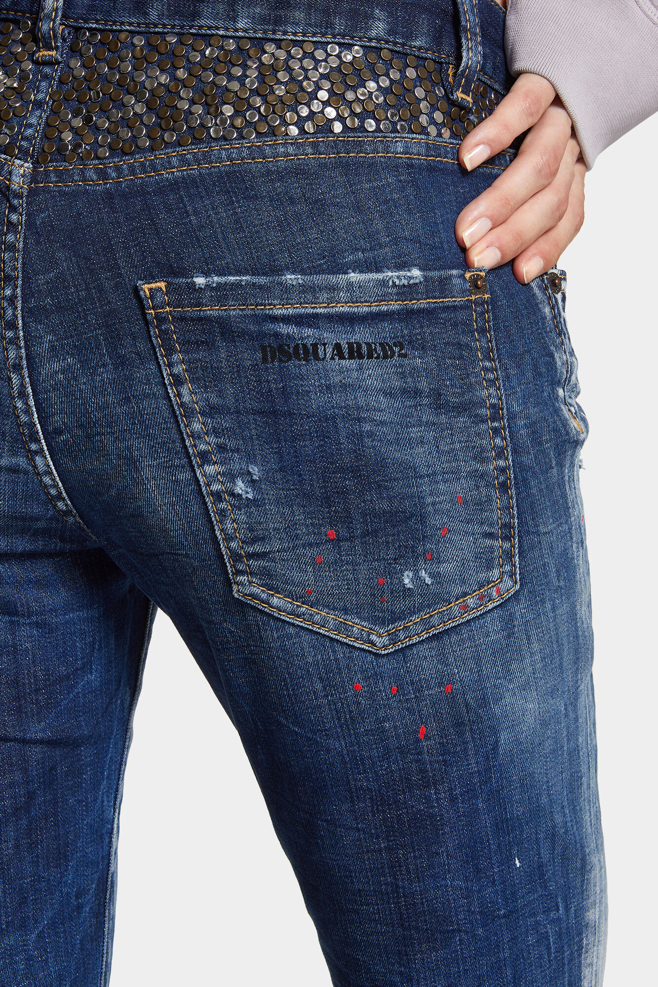 Dark Broken Knee Wash Cool Girl Jeans