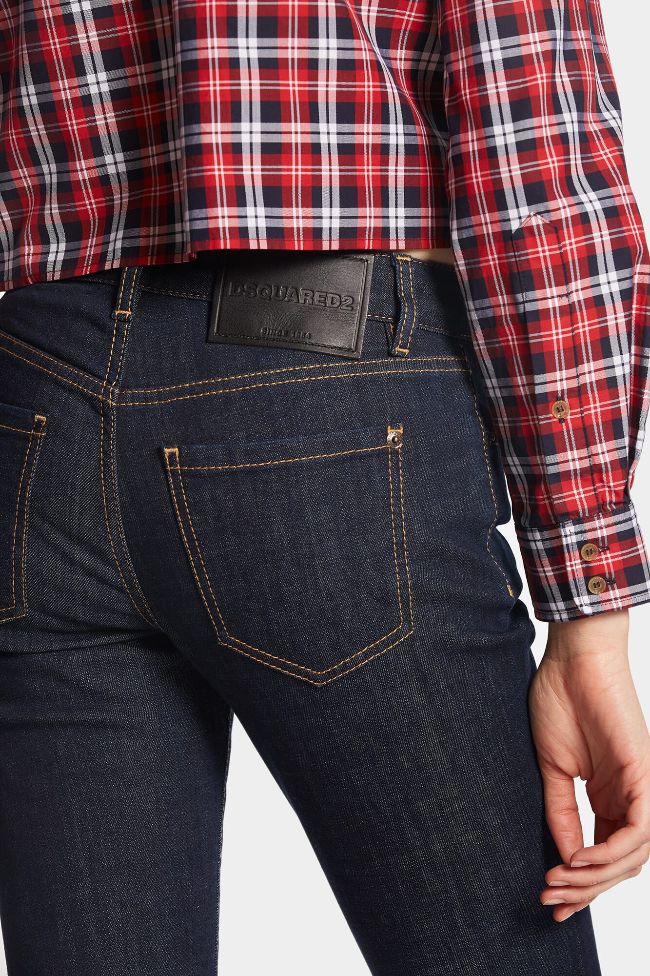 Dark Rince Wash Medium Waist Flare Jeans