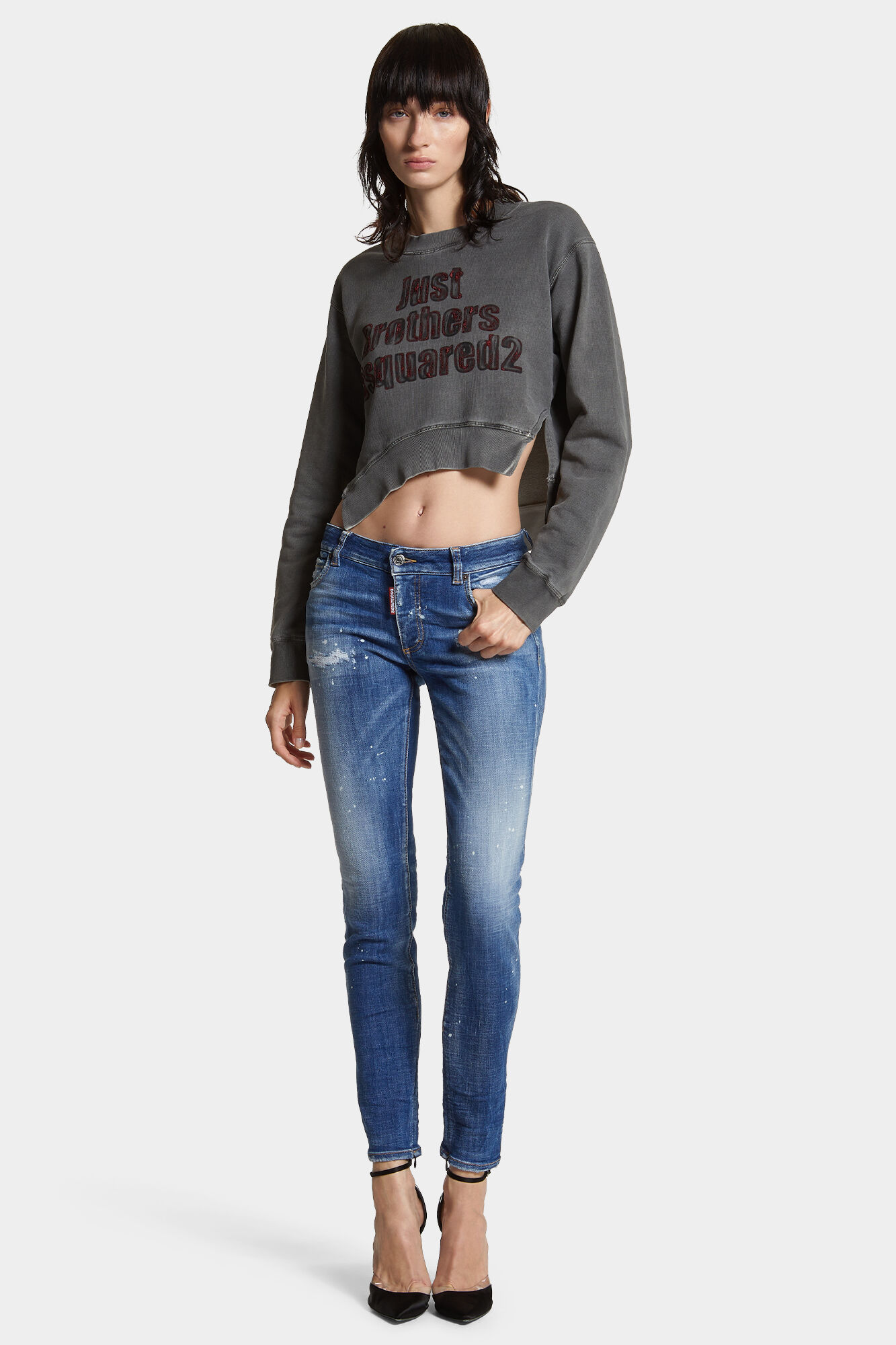 Spray Dyed Round Rib Crewneck Sweatshirt