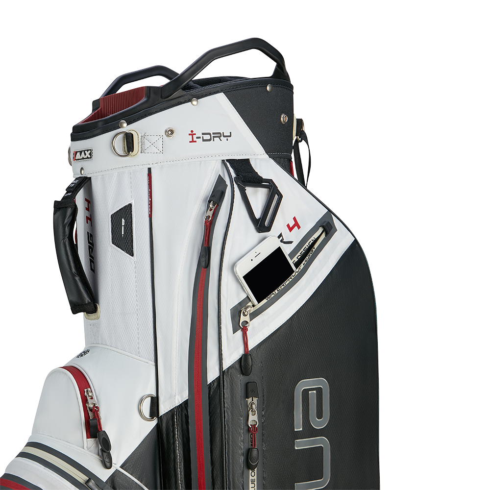 Big Max Aqua Tour 4 Waterproof Cart Bag – White/Black/Merlot