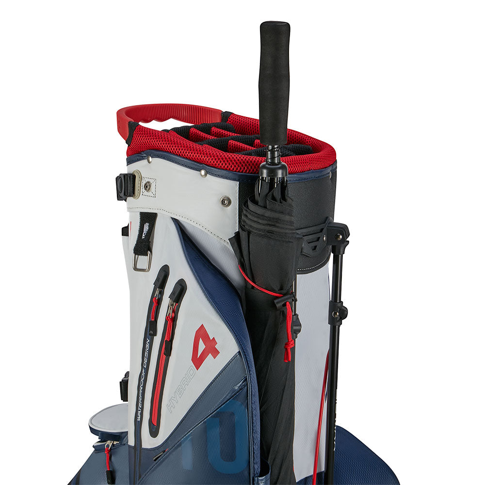 Big Max Aqua Hybrid 4 Waterproof Stand Bag – Navy/White/Red