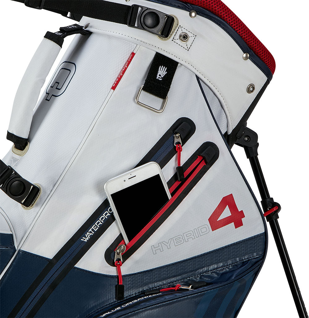 Big Max Aqua Hybrid 4 Waterproof Stand Bag – Navy/White/Red