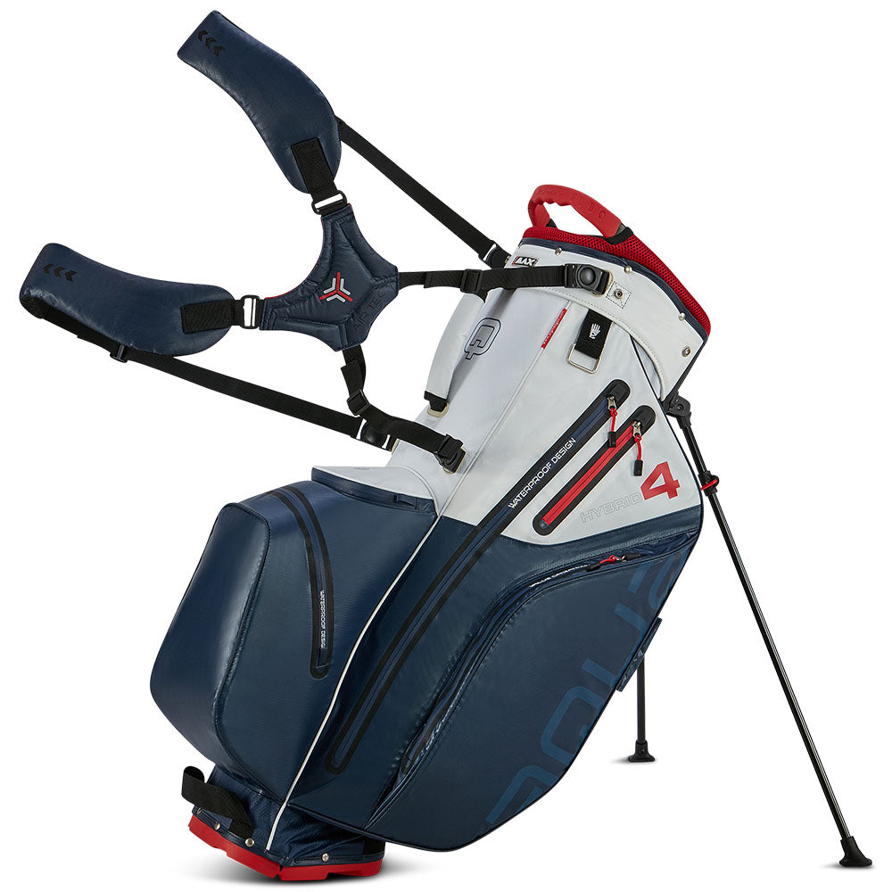 Big Max Aqua Hybrid 4 Waterproof Stand Bag – Navy/White/Red