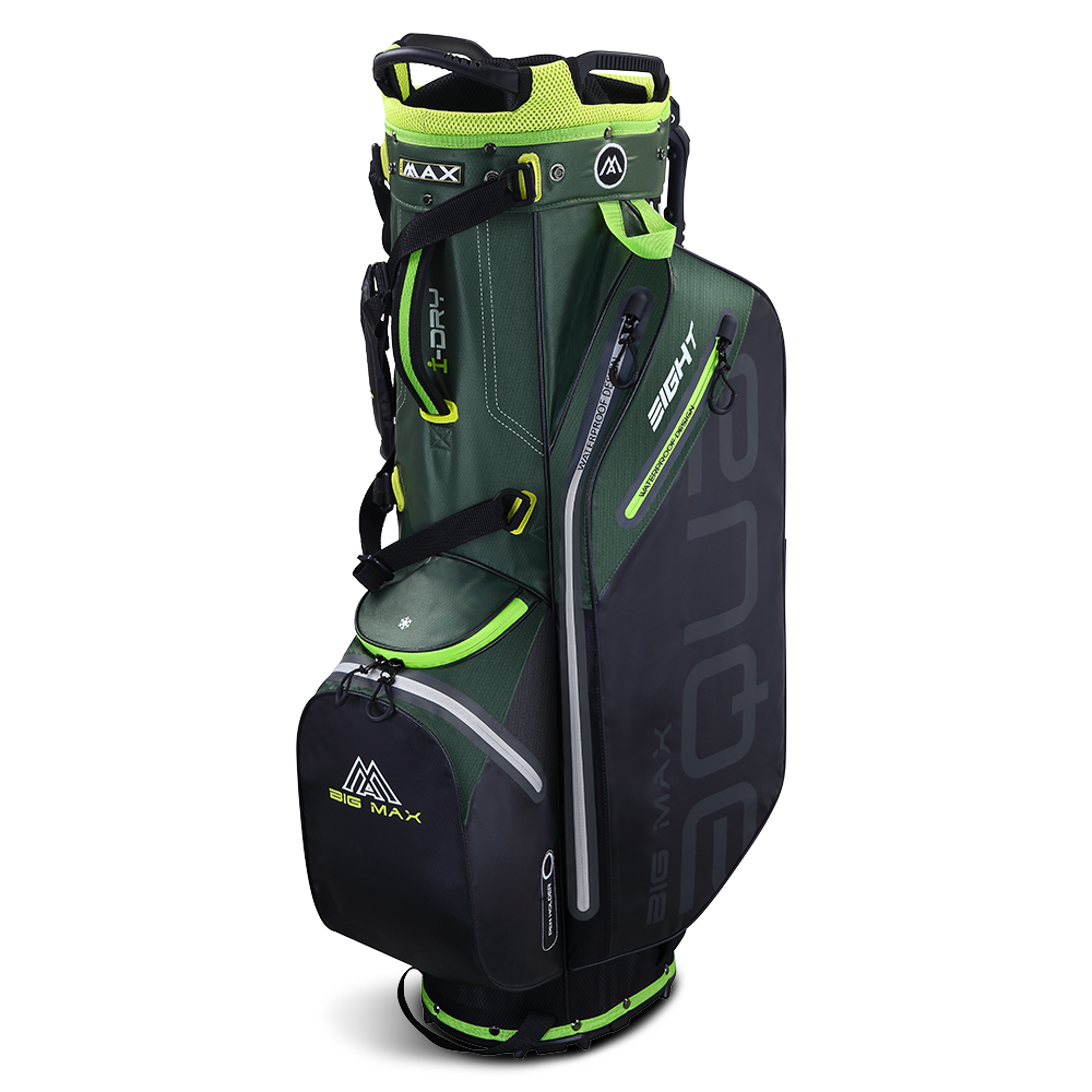 Big Max Aqua Eight G Waterproof Stand Bag – Forest Green/Black/Lime