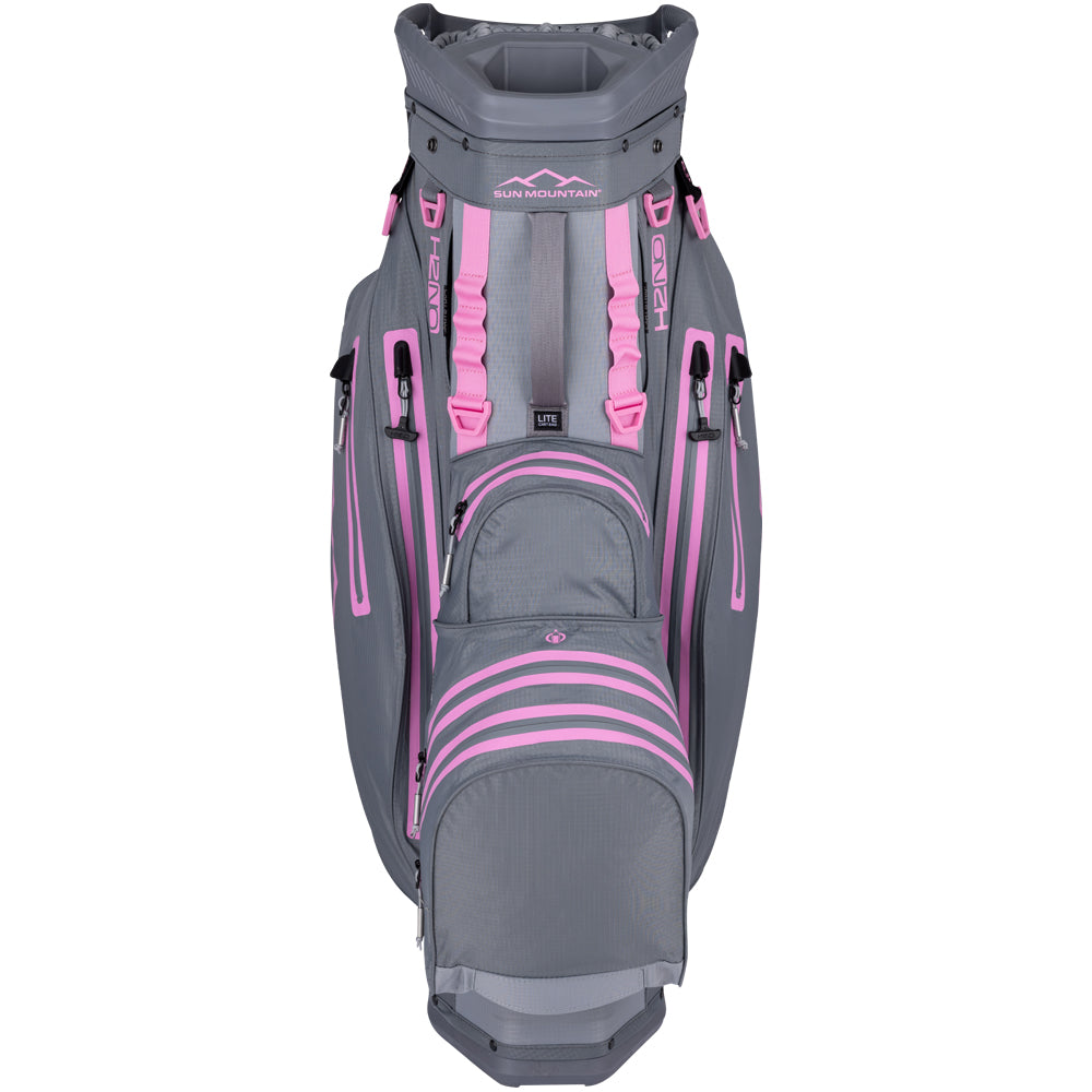 Sun Mountain H2NO Lite Waterproof Cart Bag – Nickel/Cadet/Pink
