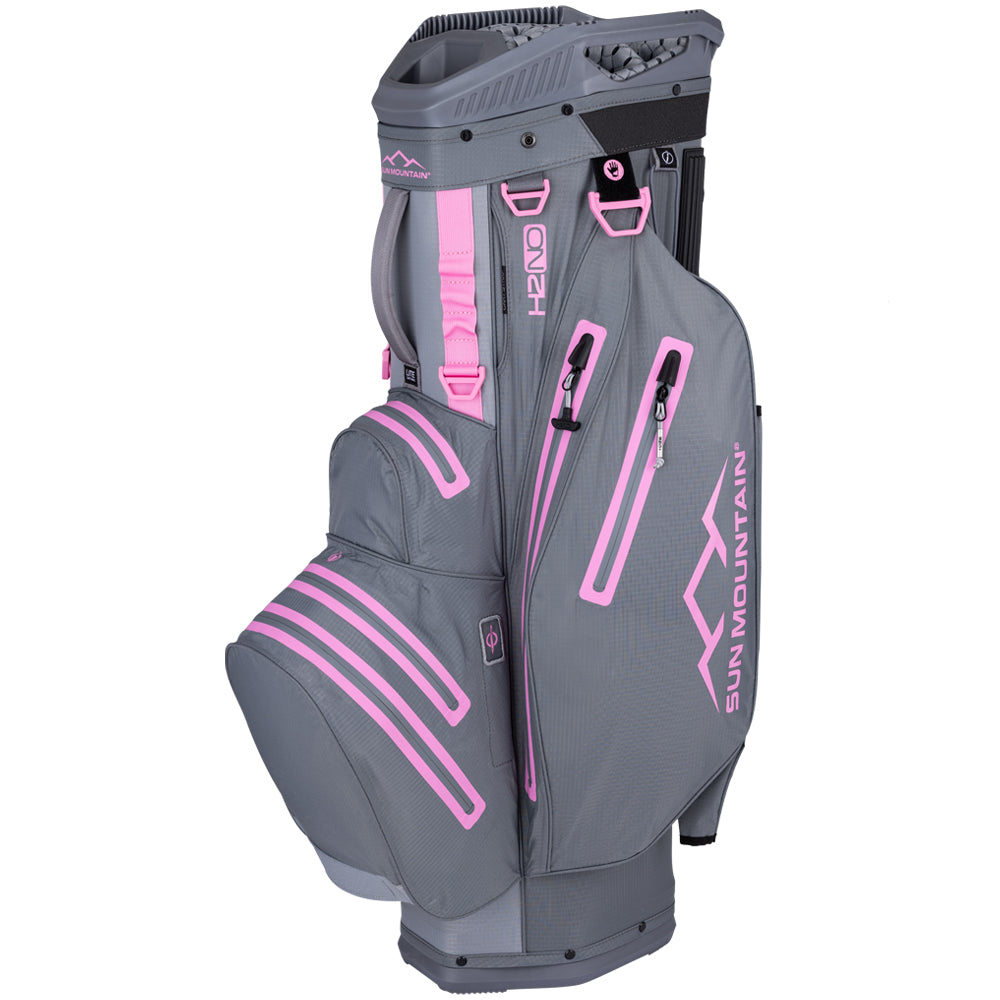 Sun Mountain H2NO Lite Waterproof Cart Bag – Nickel/Cadet/Pink