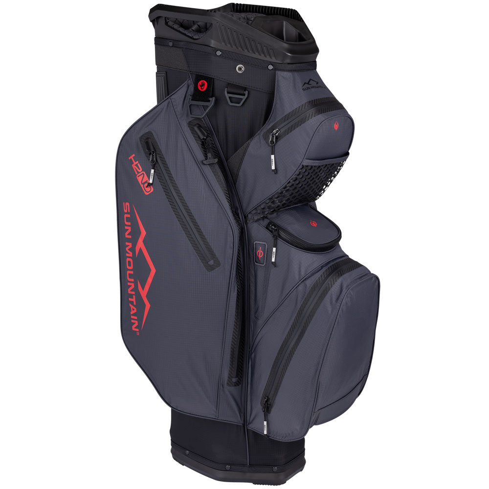 Sun Mountain H2NO Staff Waterproof Cart Bag – Black/Steel/Red