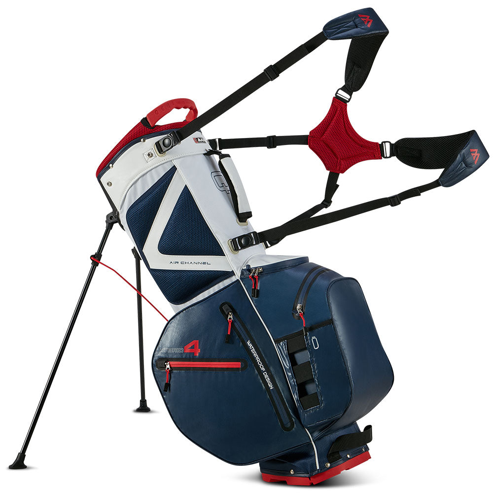 Big Max Aqua Hybrid 4 Waterproof Stand Bag – Navy/White/Red