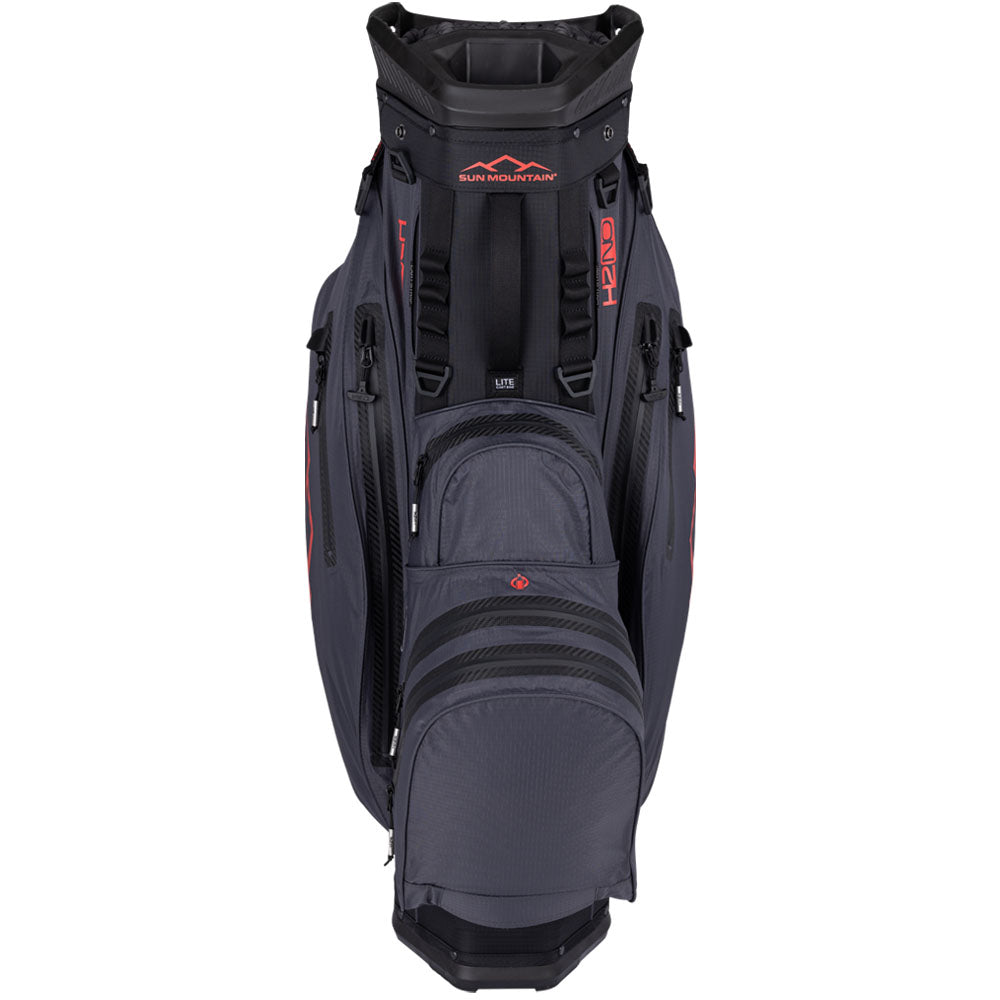 Sun Mountain H2NO Lite Waterproof Cart Bag – Black/Steel/Red