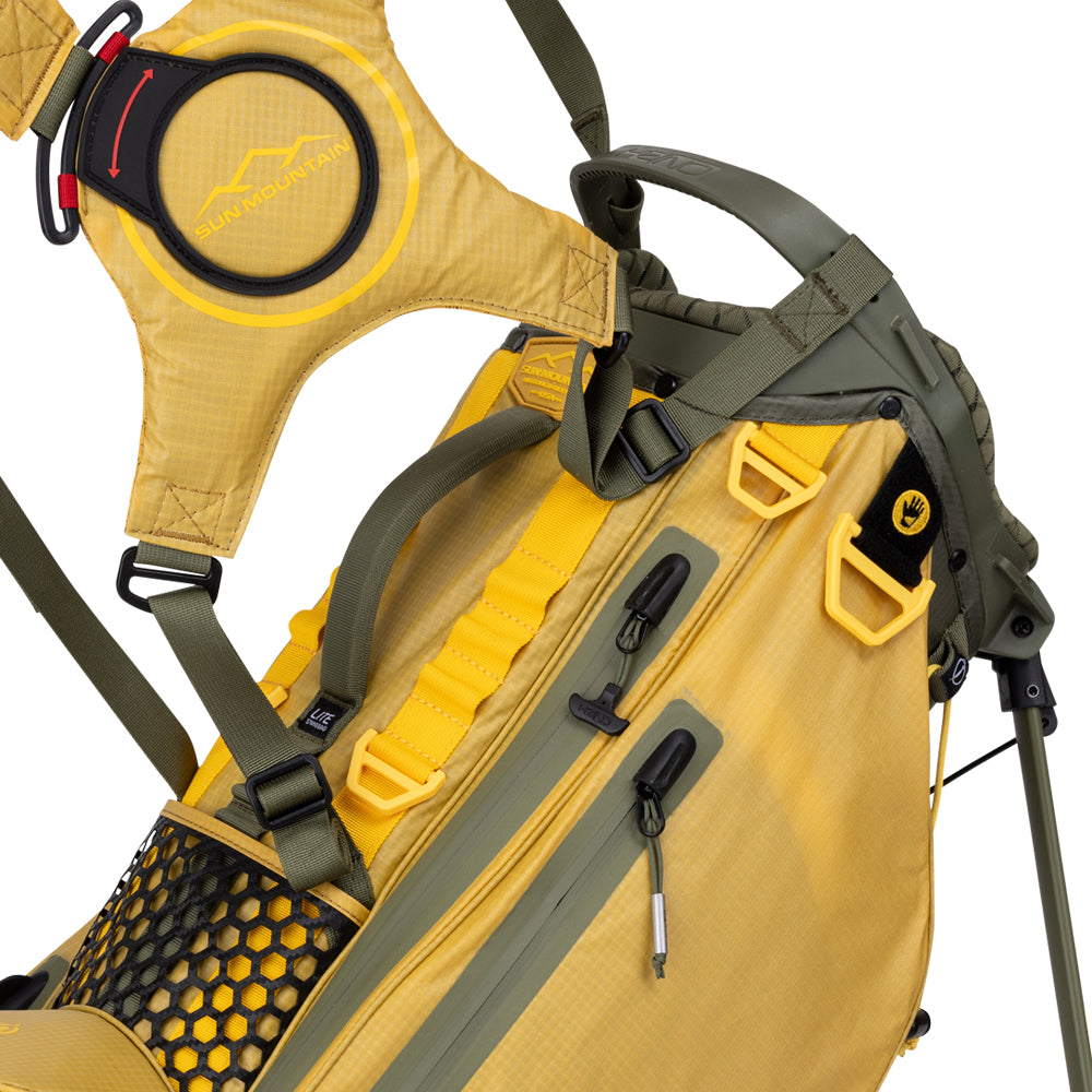 Sun Mountain H2NO Lite 4-Way Waterproof Stand Bag – Moss/Gold/Taxi