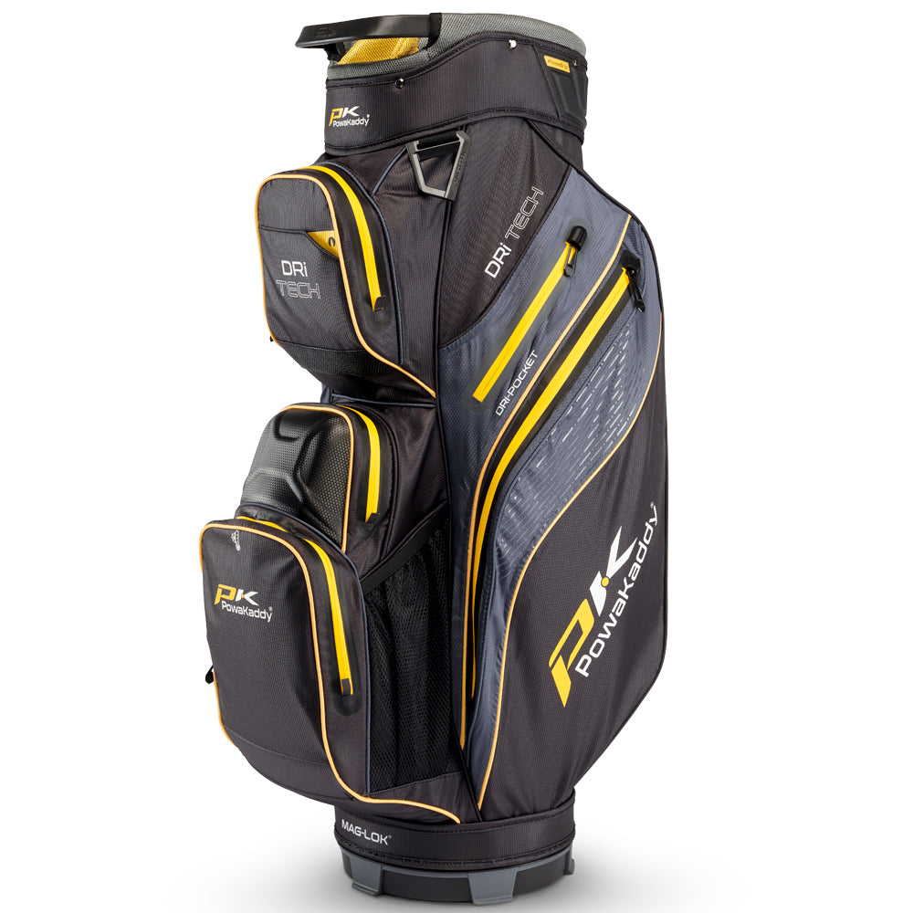 PowaKaddy Dri-TECH Waterproof Cart Bag –  Black/Yellow
