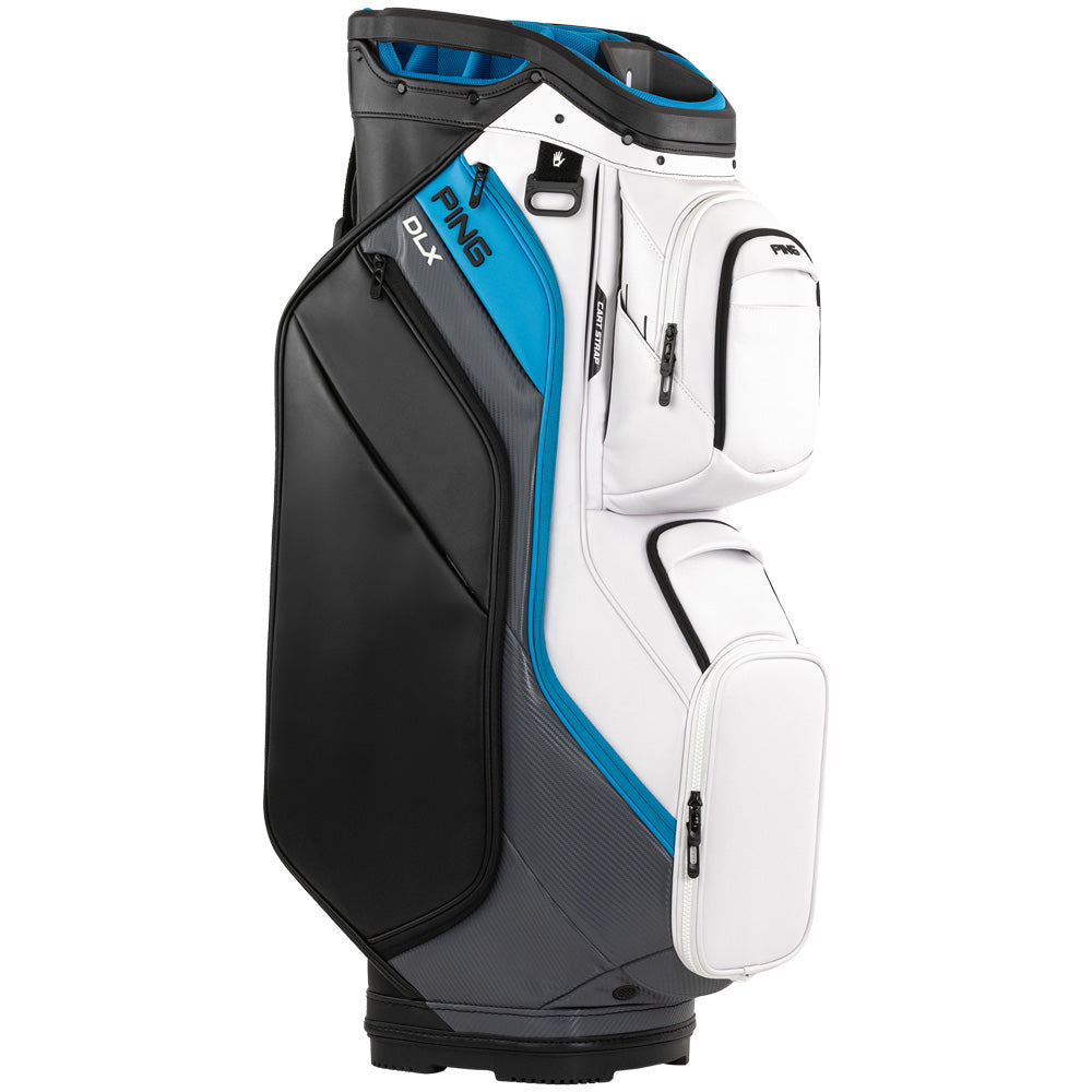 Ping DLX 244 Cart Bag – White/Dark Grey/Blue
