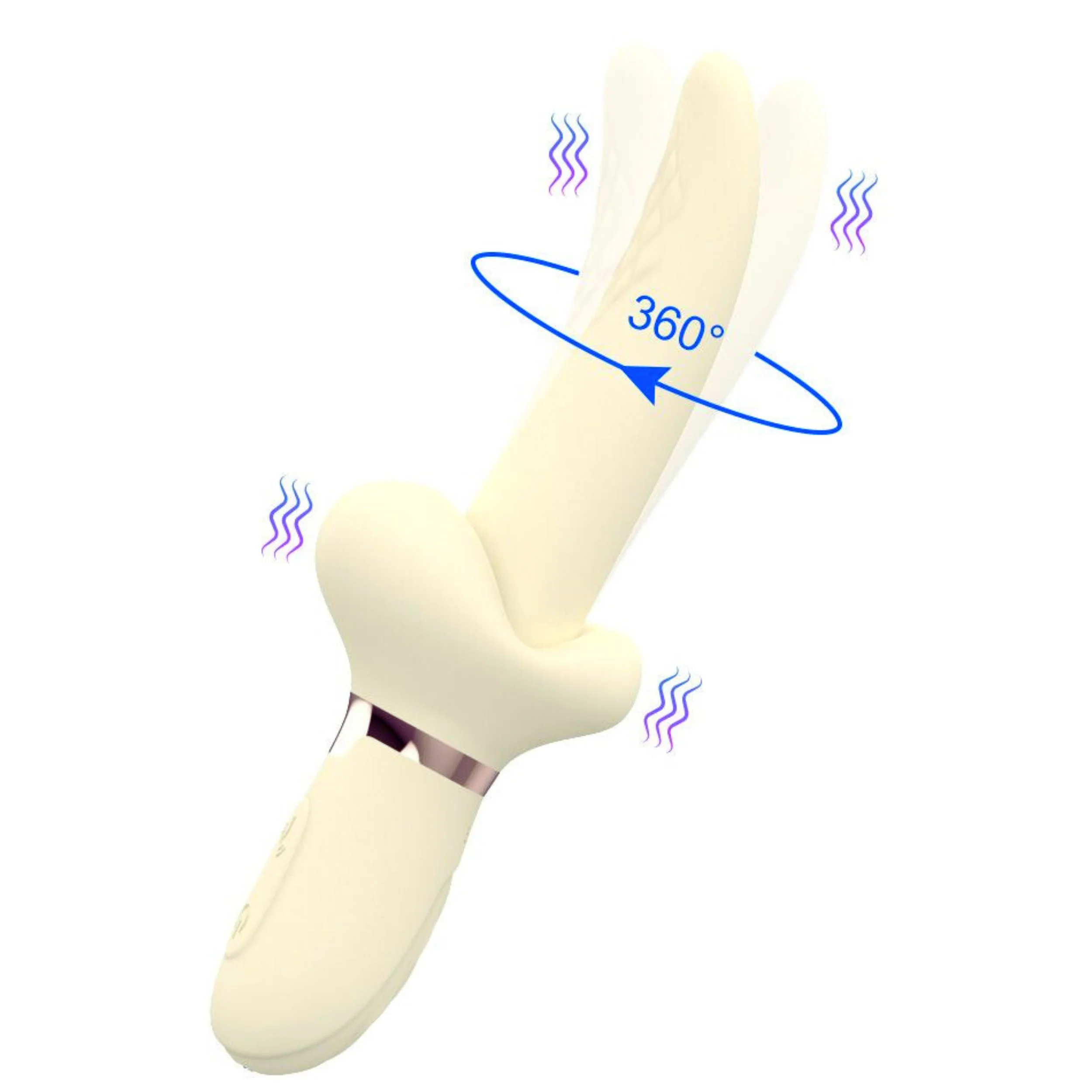 Tongue Tornado Twirling Silicone G-Spot Vibrator - Vibrates and Rotates!