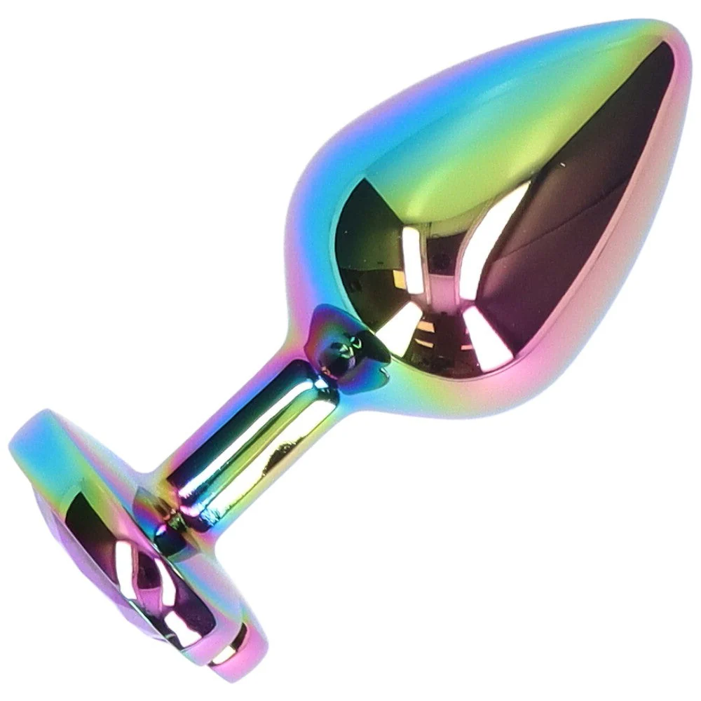 Premium Rainbow Metal Anal Plug for Muscle Control