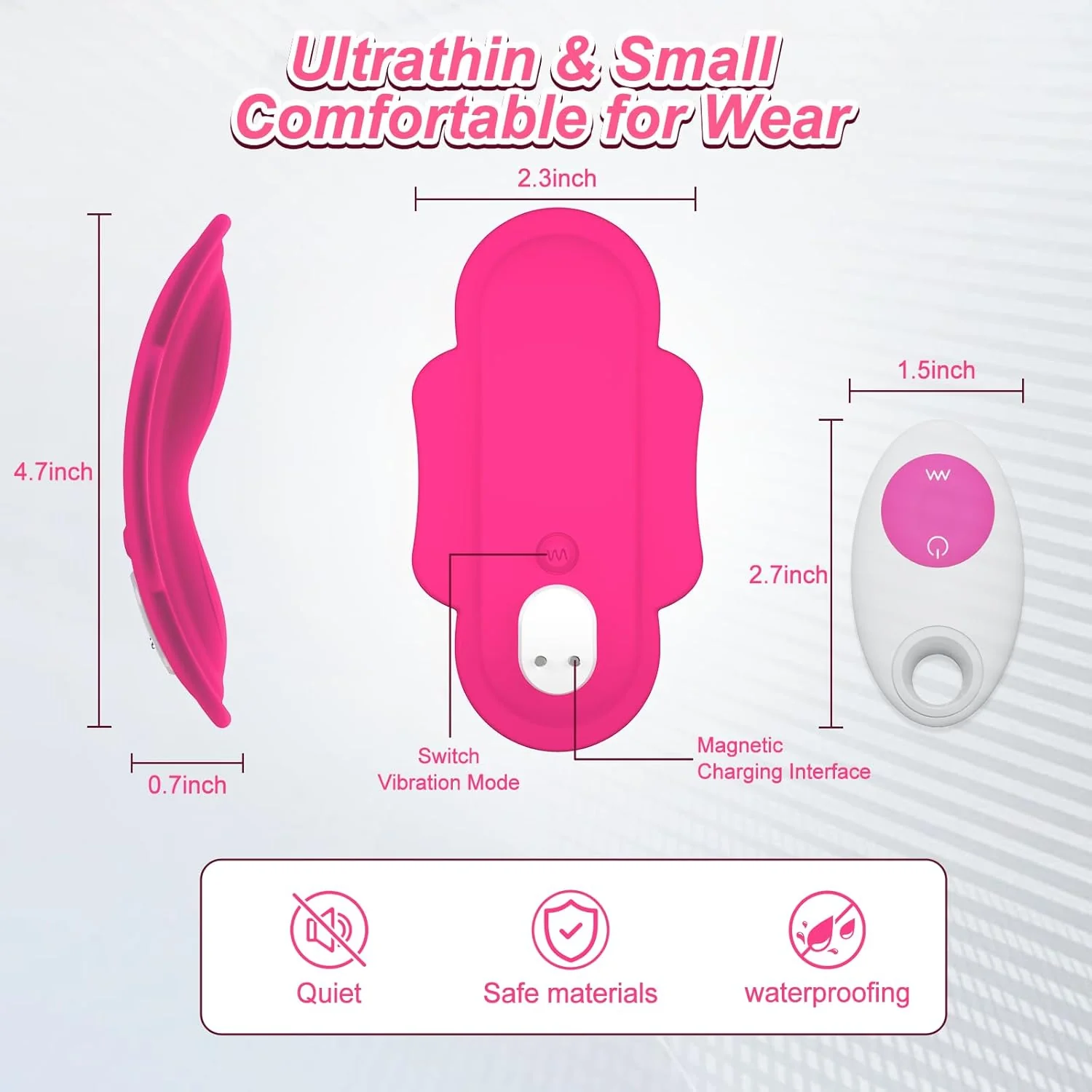 Menstrual Pad – Wearable Clitoral Panty Vibrator, Cute Color, Flexible and Durable (<40 dB) #Public #Car Sex #Female Masturbation