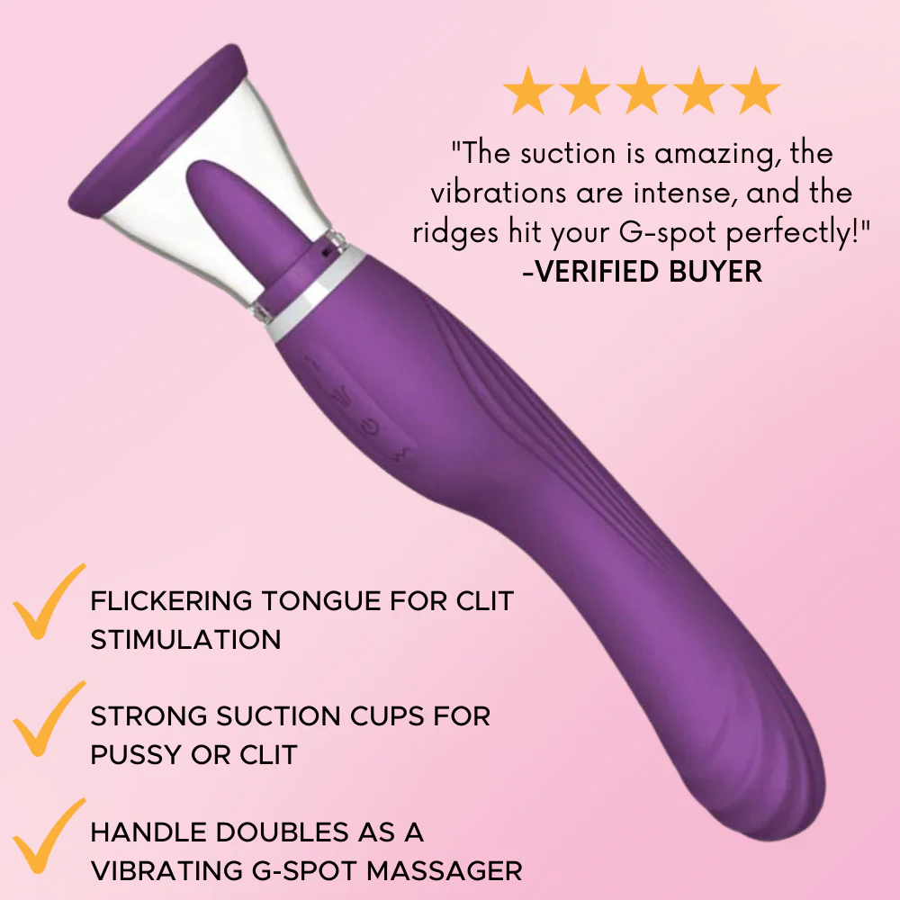 Ultimate Tongue Licker - Powerful Dual-Ended Vibrator & Sucking Tongue!