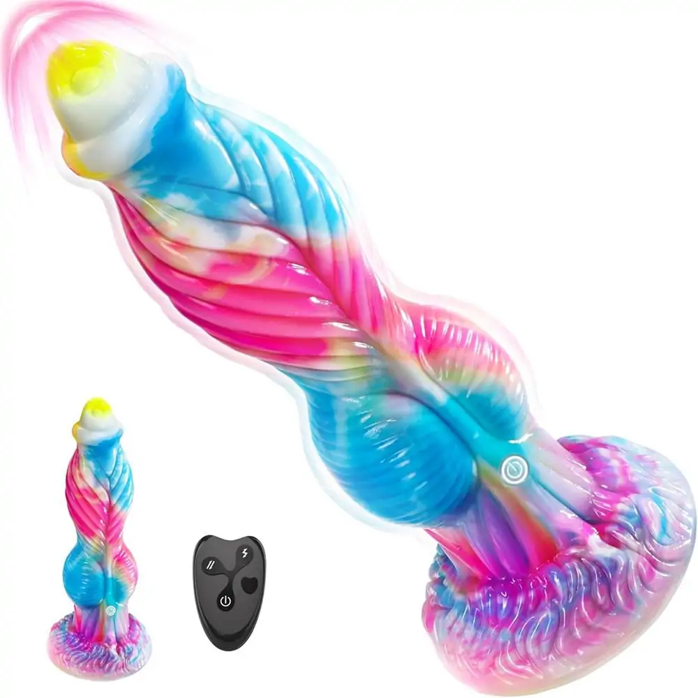 Phoenix - Twisted Unicorn Worship Animal Texture 7 Thrusting Vibrating Big Sucker Monster Dildo 10.23 Inch