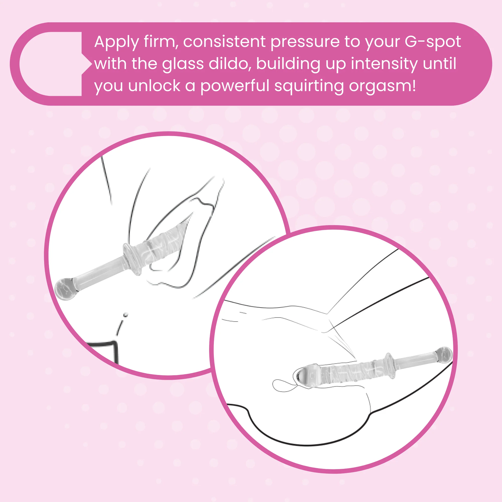 X-Long Textured Glass Dildo With Handle