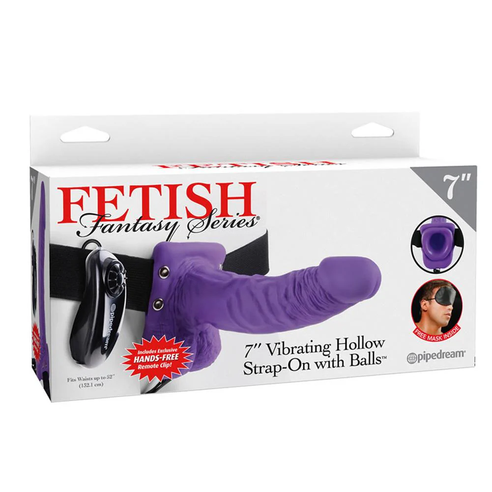 Fetish Fantasy 7 Inch Vibrating Hollow Strap-On With Balls