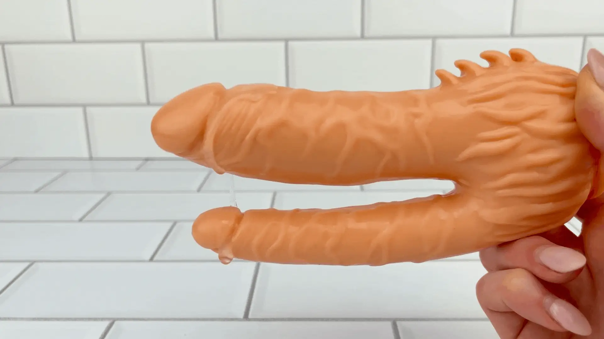 Clit Stimulating Dual Penetration Vibrating Dildo