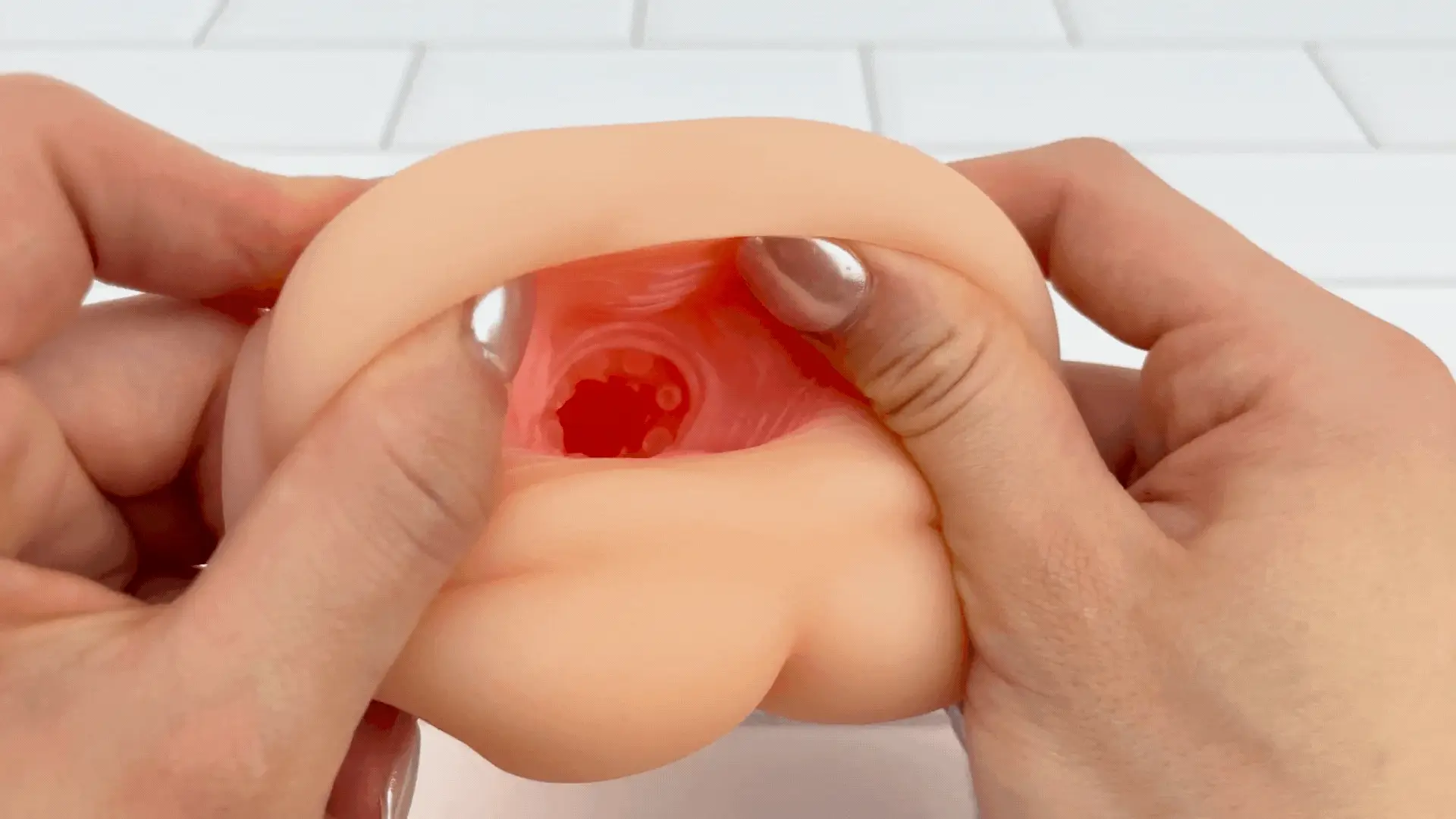 Blowjob and Pussy Dual Ended Stroker With Built In Cock Ring!