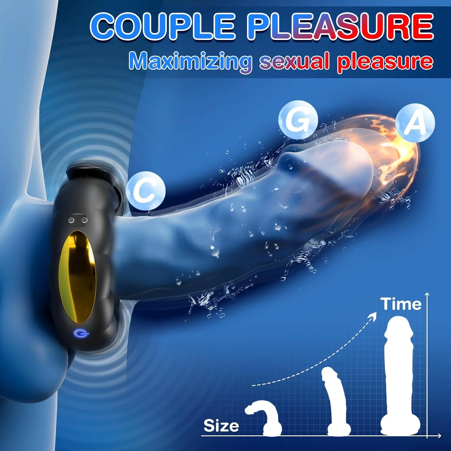 Gooning & Edging Adjustable O-Shape Vibrating Cock Ring with 10 Modes & App Control