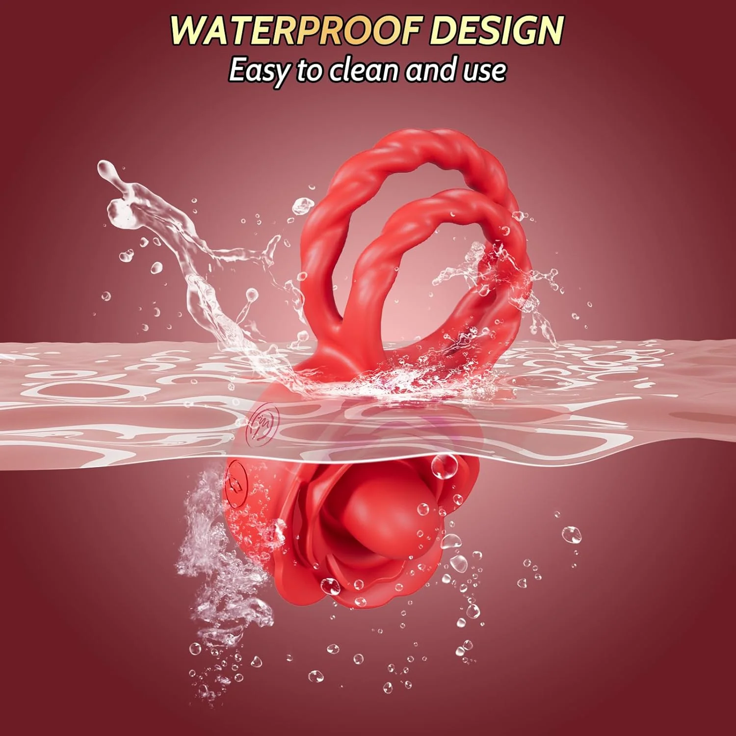 Femdom Handjobs Rimjob Penis Ring Tongue Vibrator with 10 Licking & 10 Vibrating Modes