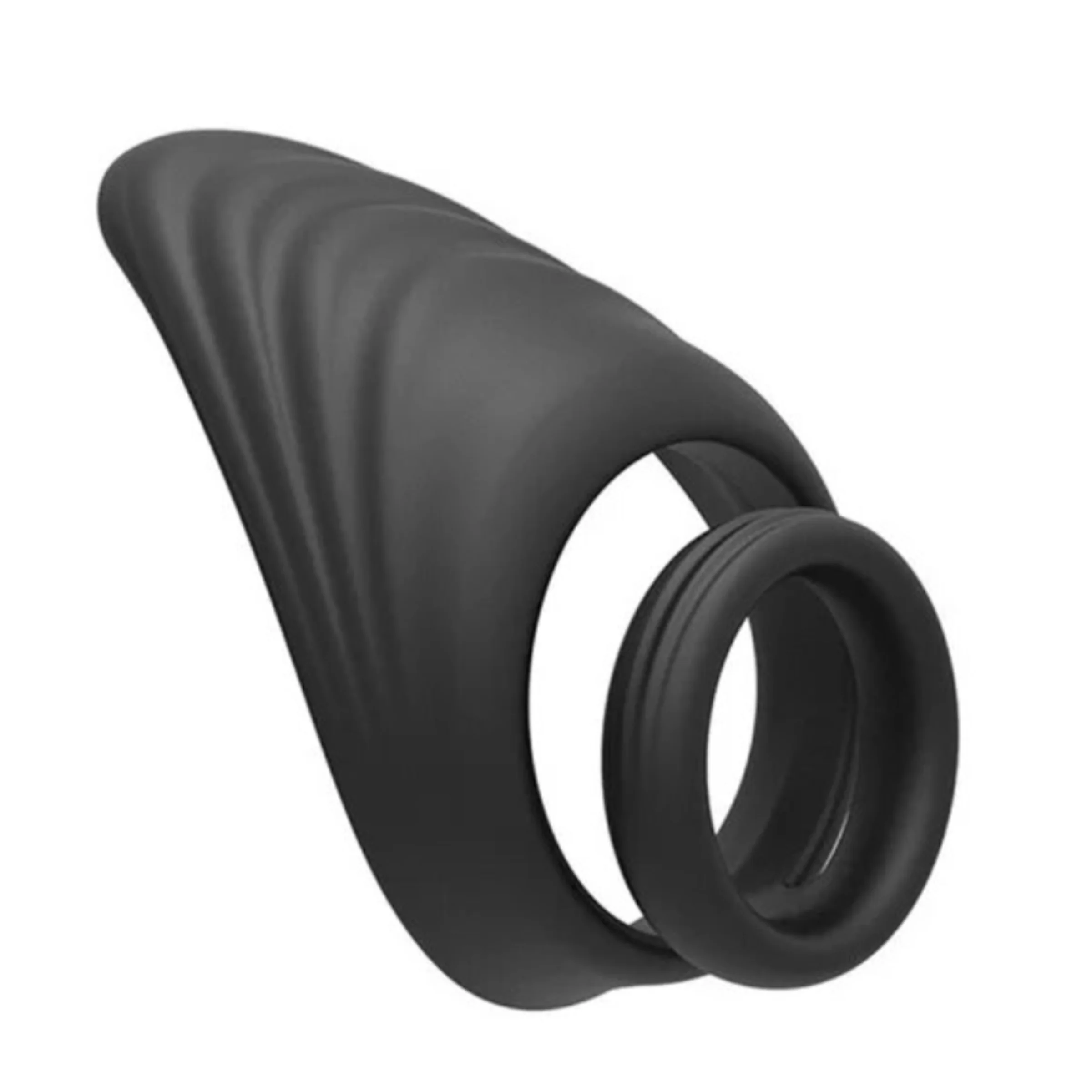 Sperm Locking Dual Cock Ring with Taint Teaser