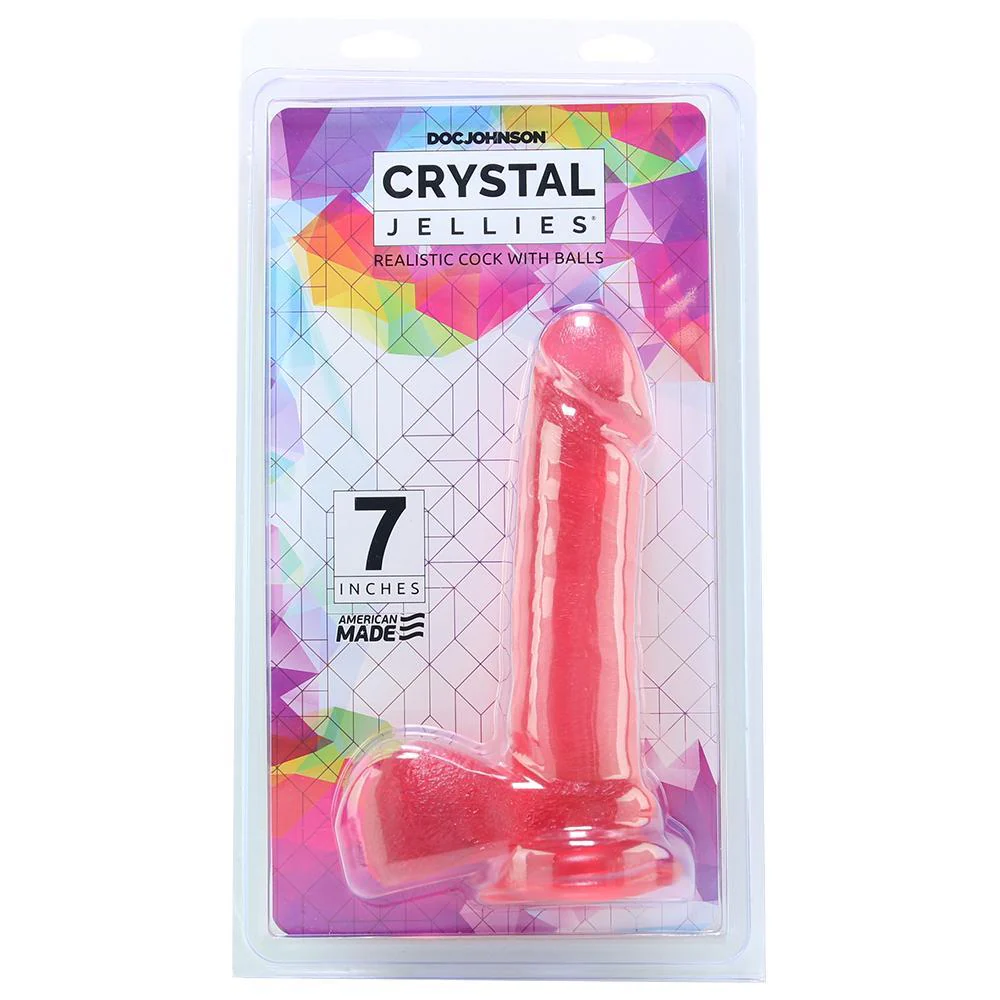 Crystal Jellies Realistic Ballsy Cock - Suction Cup Dildo!
