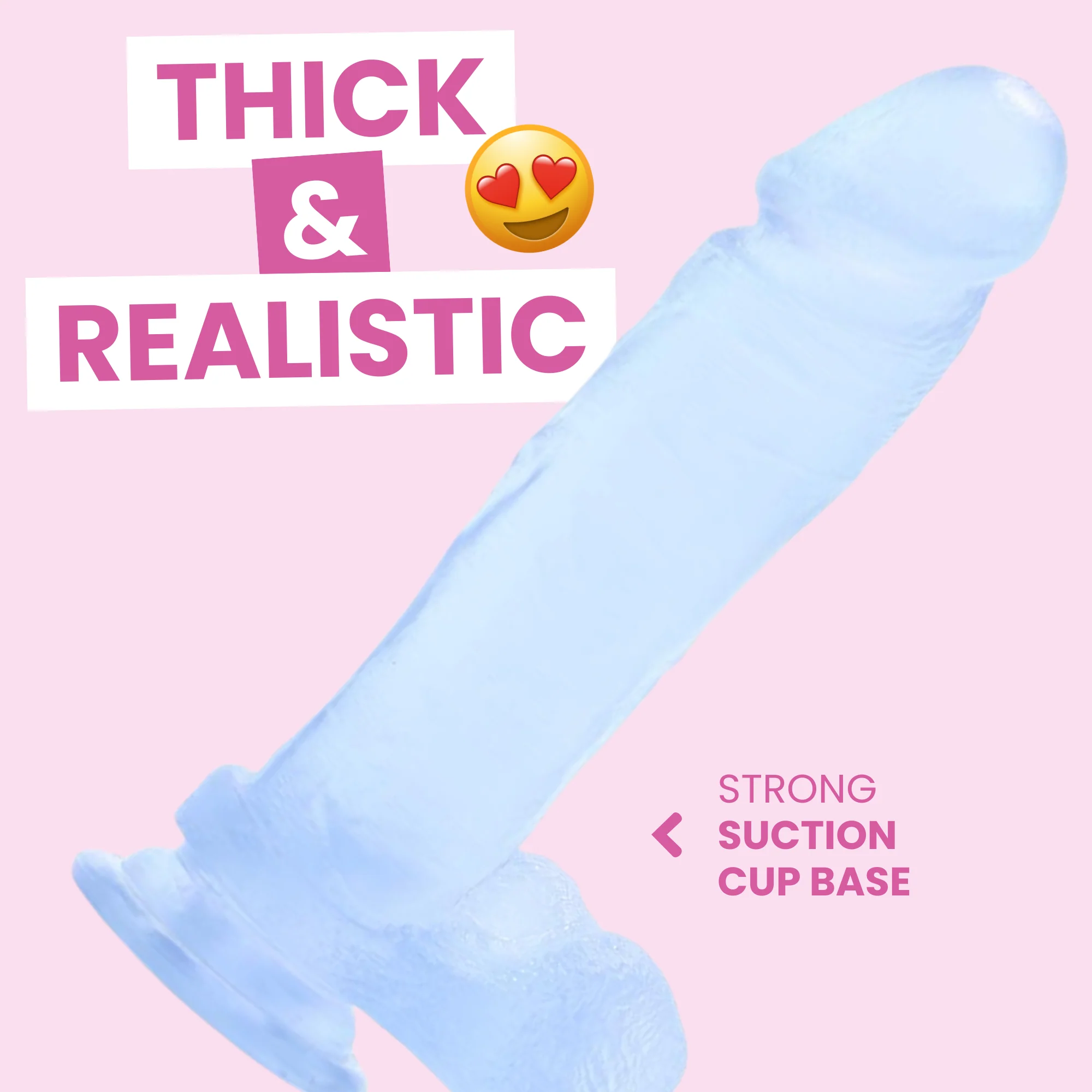 Crystal Jellies Realistic Ballsy Cock - Suction Cup Dildo!