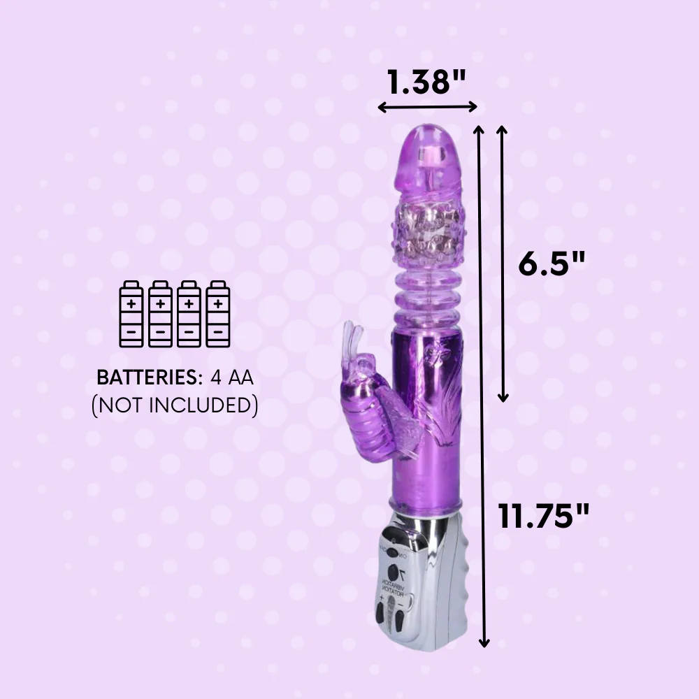 Aura Butterfly Thrusting & Rotating Dual-Action Vibrator