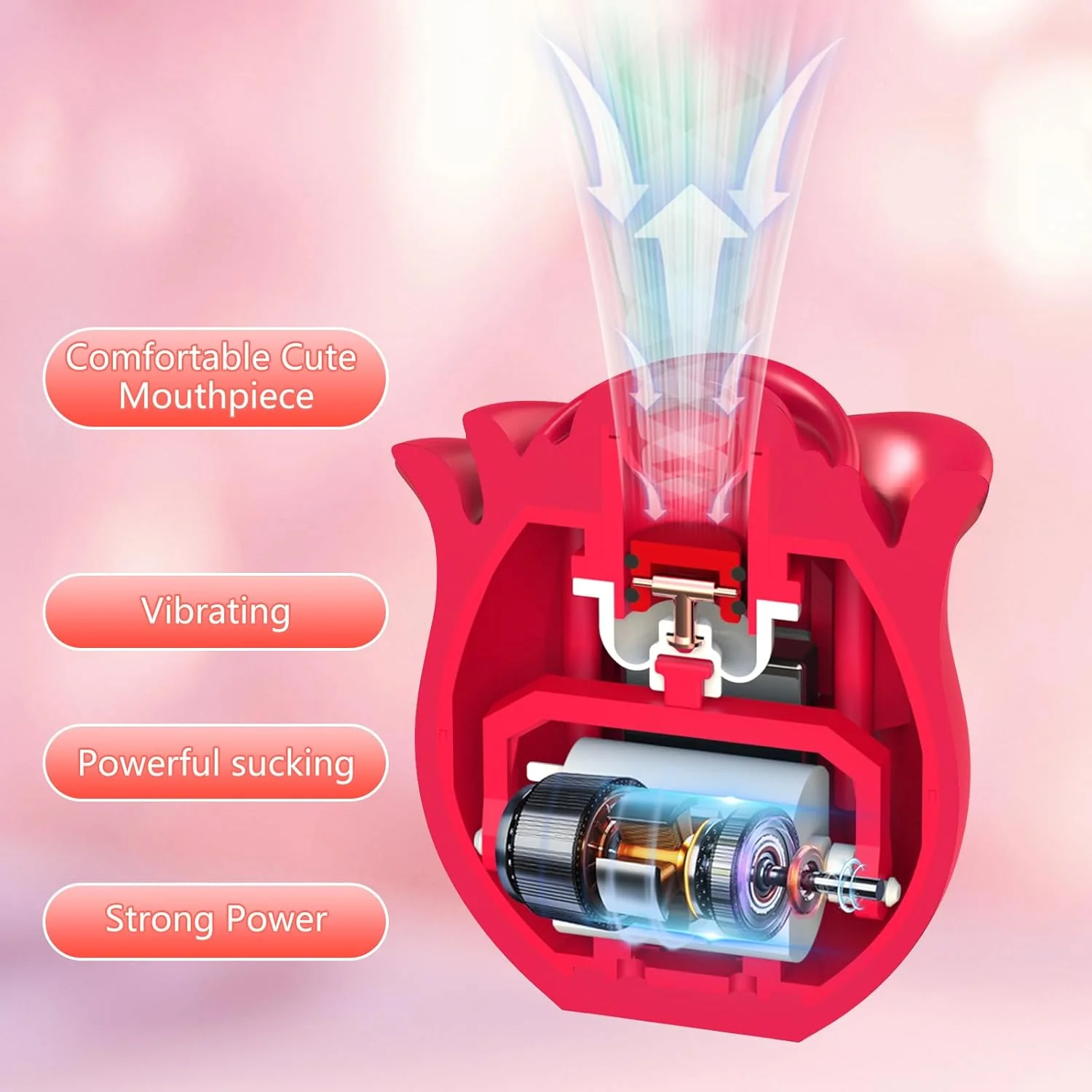 Interactive Rose Clitoral Suction Vibrator – App Remote, Powerful for The Price, Easy to Store