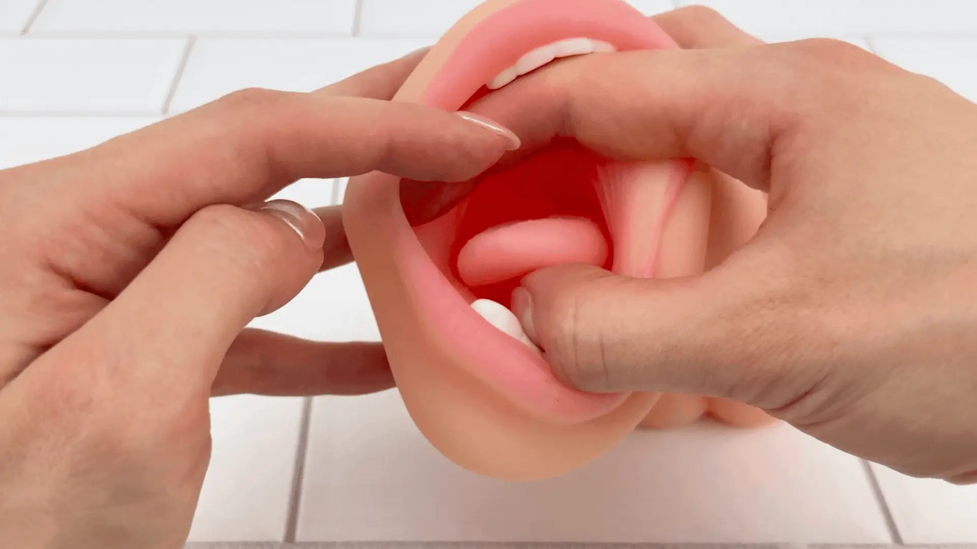 Blowjob and Pussy Dual Ended Stroker With Built In Cock Ring!