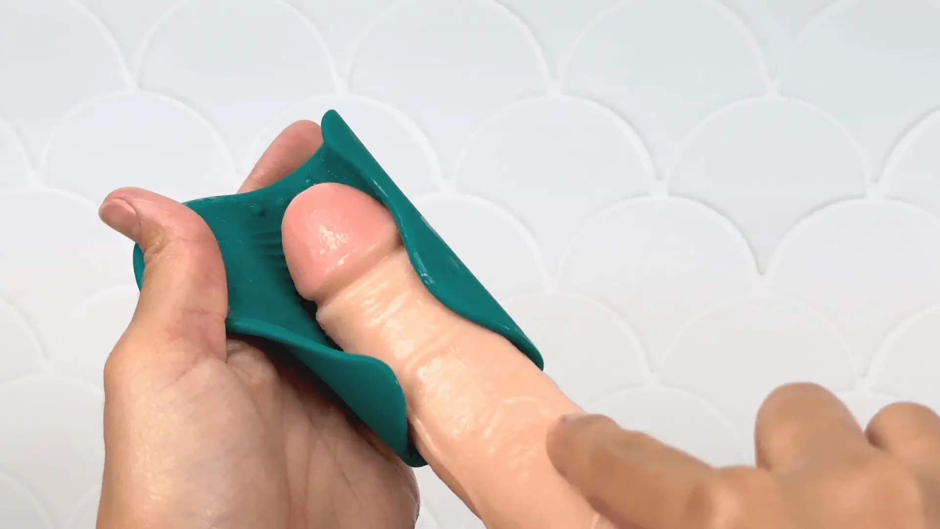 Vibrating Ribbed Silicone Penis Gripper Stroker | Rechargeable HJ & BJ Aide