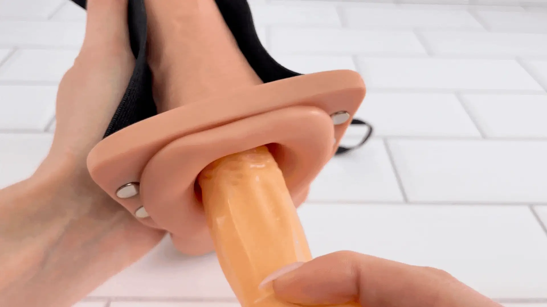 Fetish Fantasy 6 Inch Hollow Vibrating Strap-On with Remote