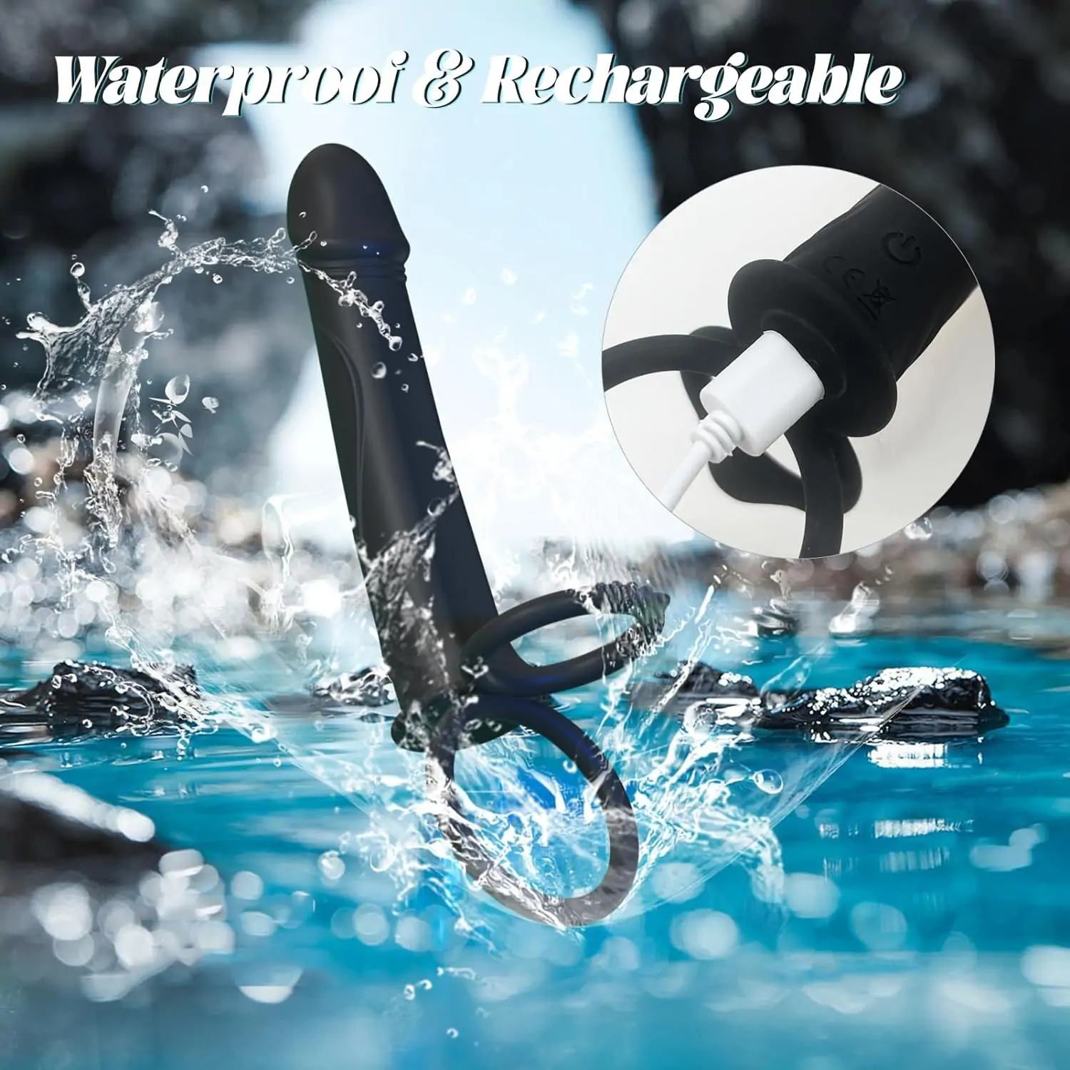 Strap On 15° Curved Surface Dildo with Vibrating Cock Ring for Penis Double Penetration